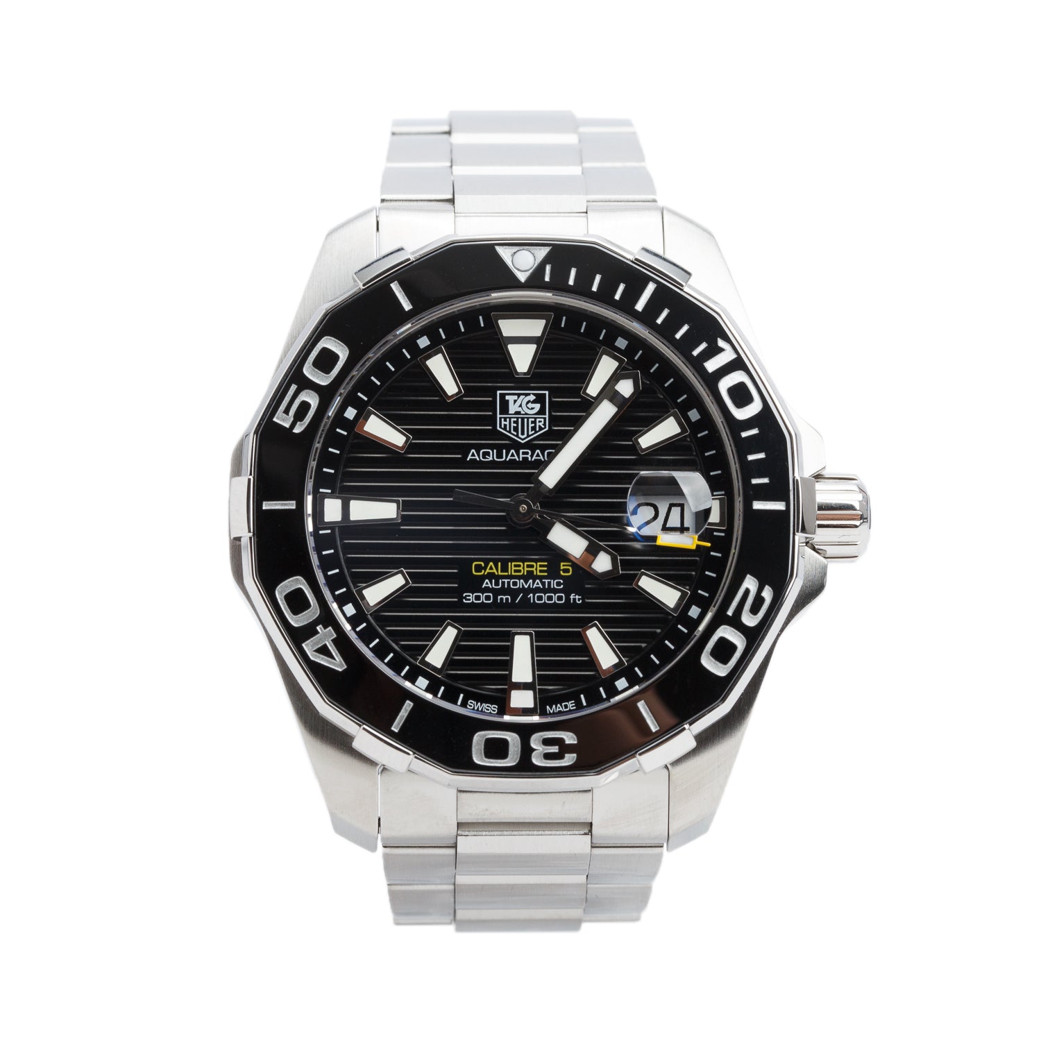 Tag Heuer Stainless Steel Aquaracer Professional 300M 41 MM Calibre 5 Automatic Watch WAY211A-0 w/ Box & Papers