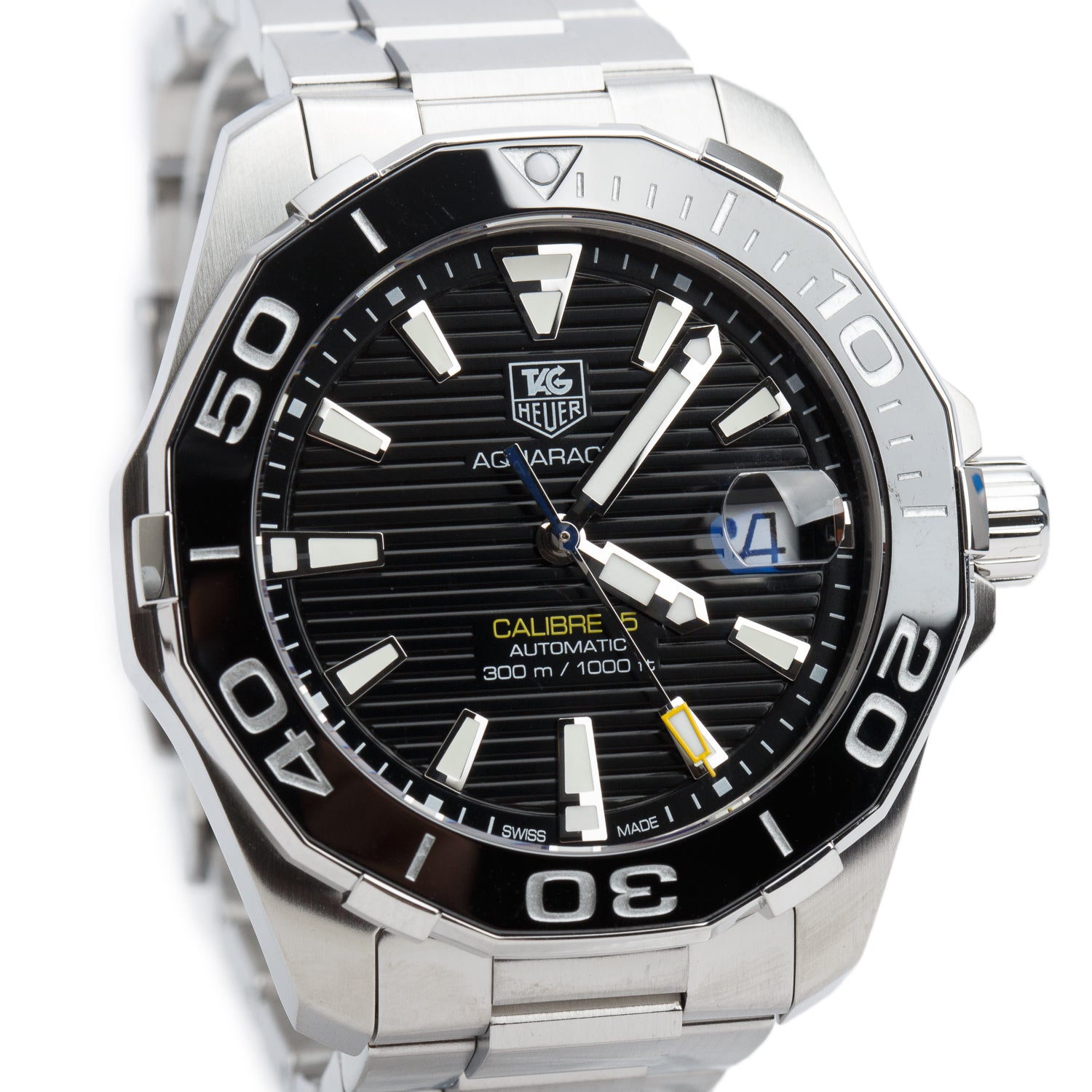 Tag Heuer Stainless Steel Aquaracer Professional 300M 41 MM Calibre 5 Automatic Watch WAY211A-0 w/ Box & Papers