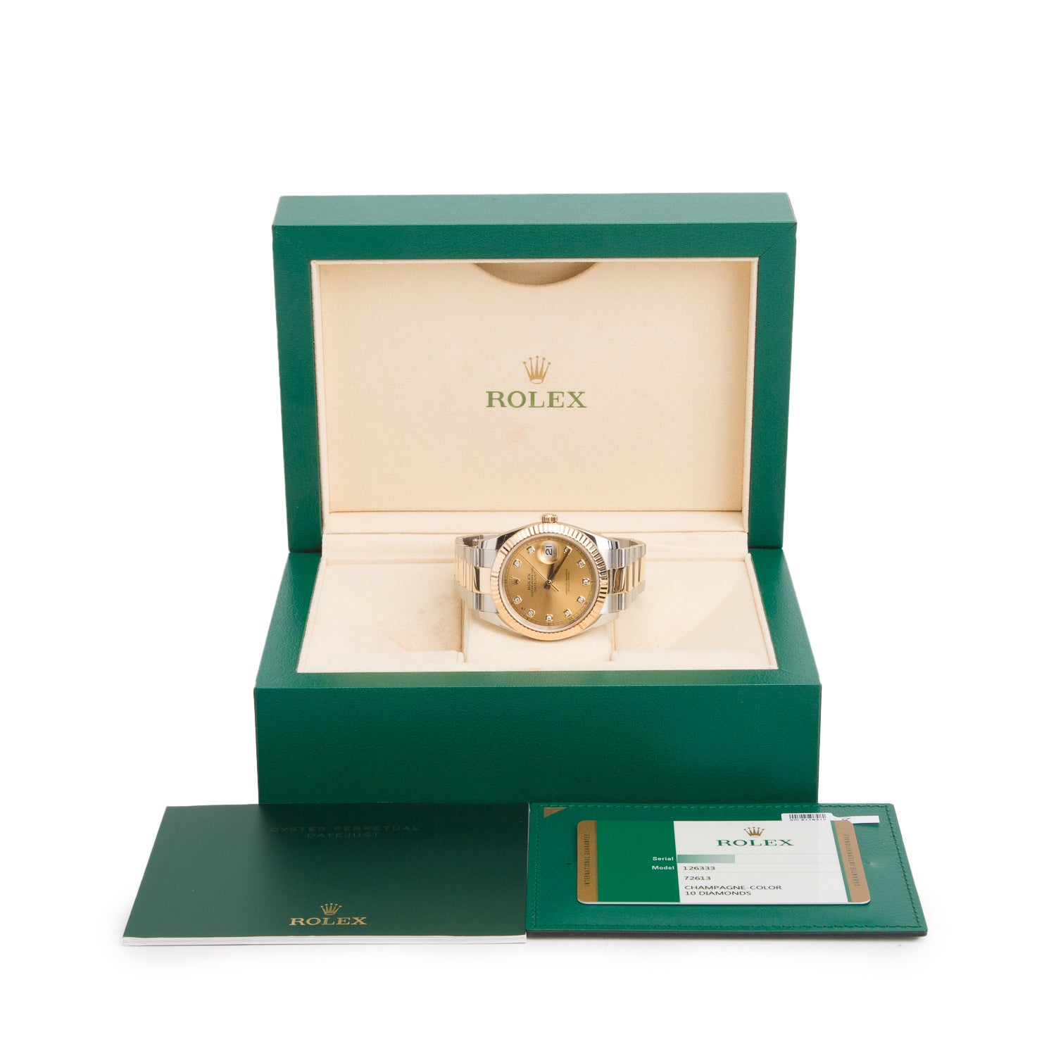 Rolex 2020 Stainless Steel & 18k Yellow Gold Datejust 41 MM Automatic Watch Champagne Diamond Dial 126333 w/ Box & Papers