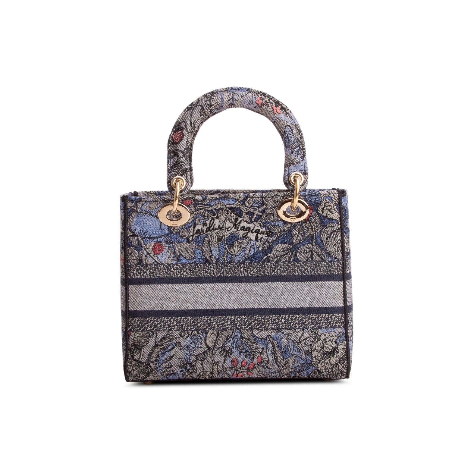 Christian Dior 2022 Jardin Magique Embroidery Medium Lady D-Lite Bag w/ Strap