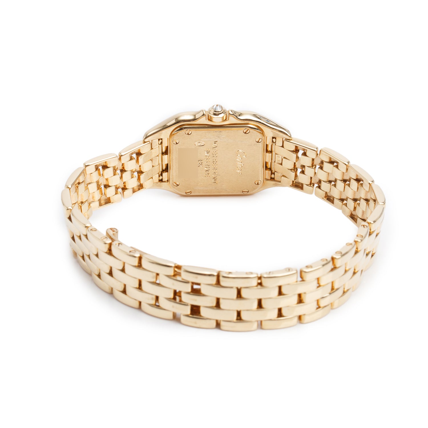 Cartier 18k Yellow Gold Diamond Bezel Panthere de Cartier Watch Diamond Dial, Small Model 12802