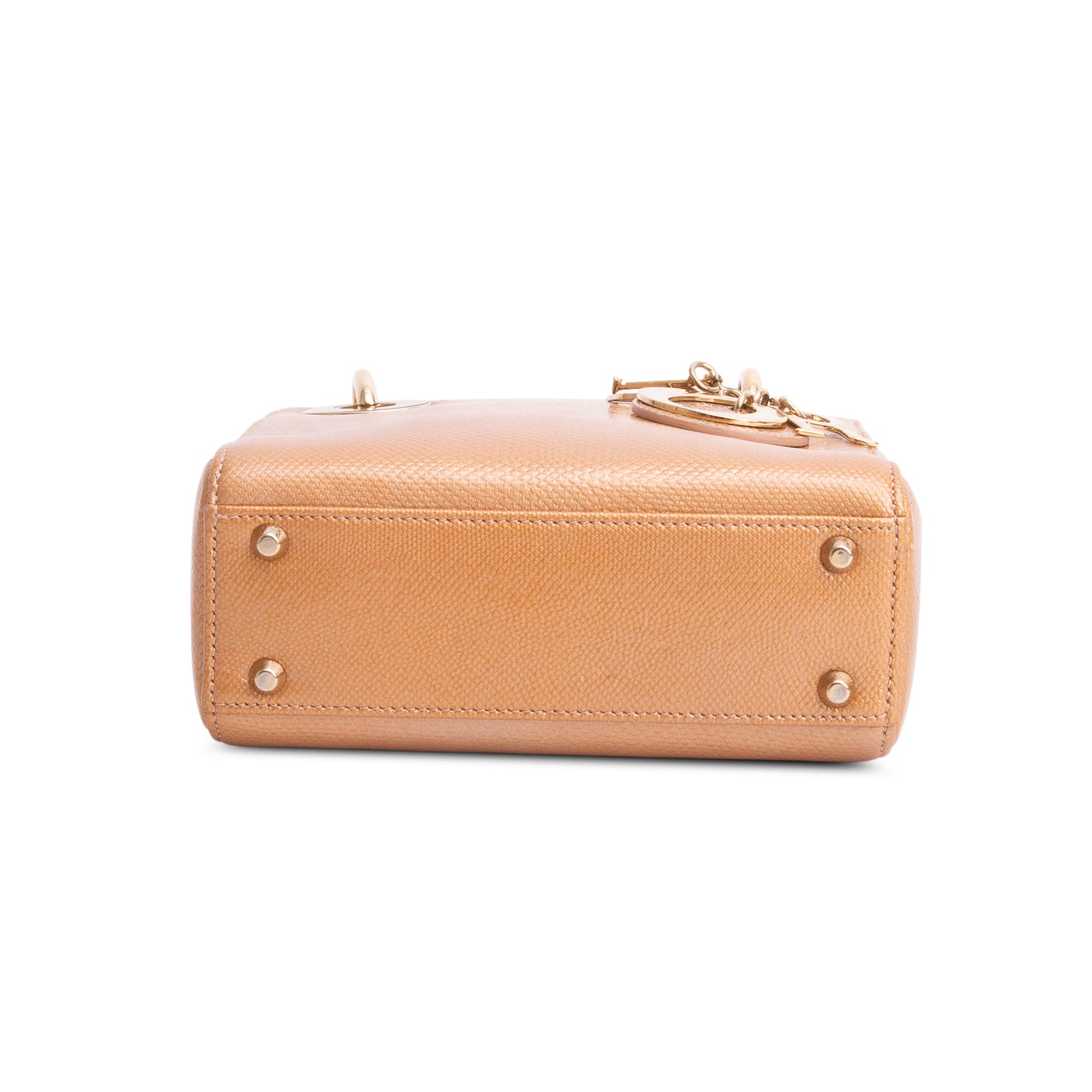 Christian Dior Orange Lizard Mini Lady Dior Bag w/ Strap