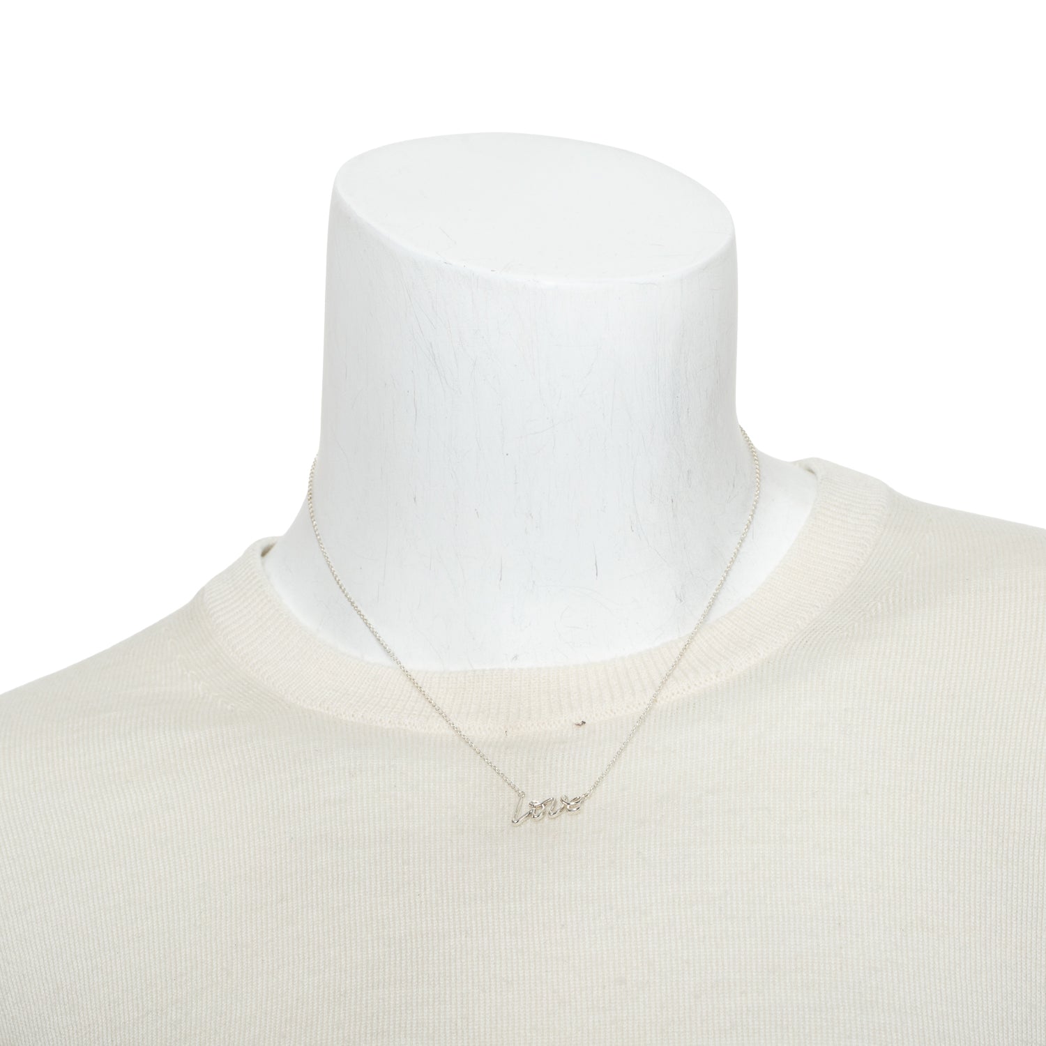 Tiffany & Co. Paloma Picasso Sterling Silver Graffiti Love Pendant Necklace, Size Small