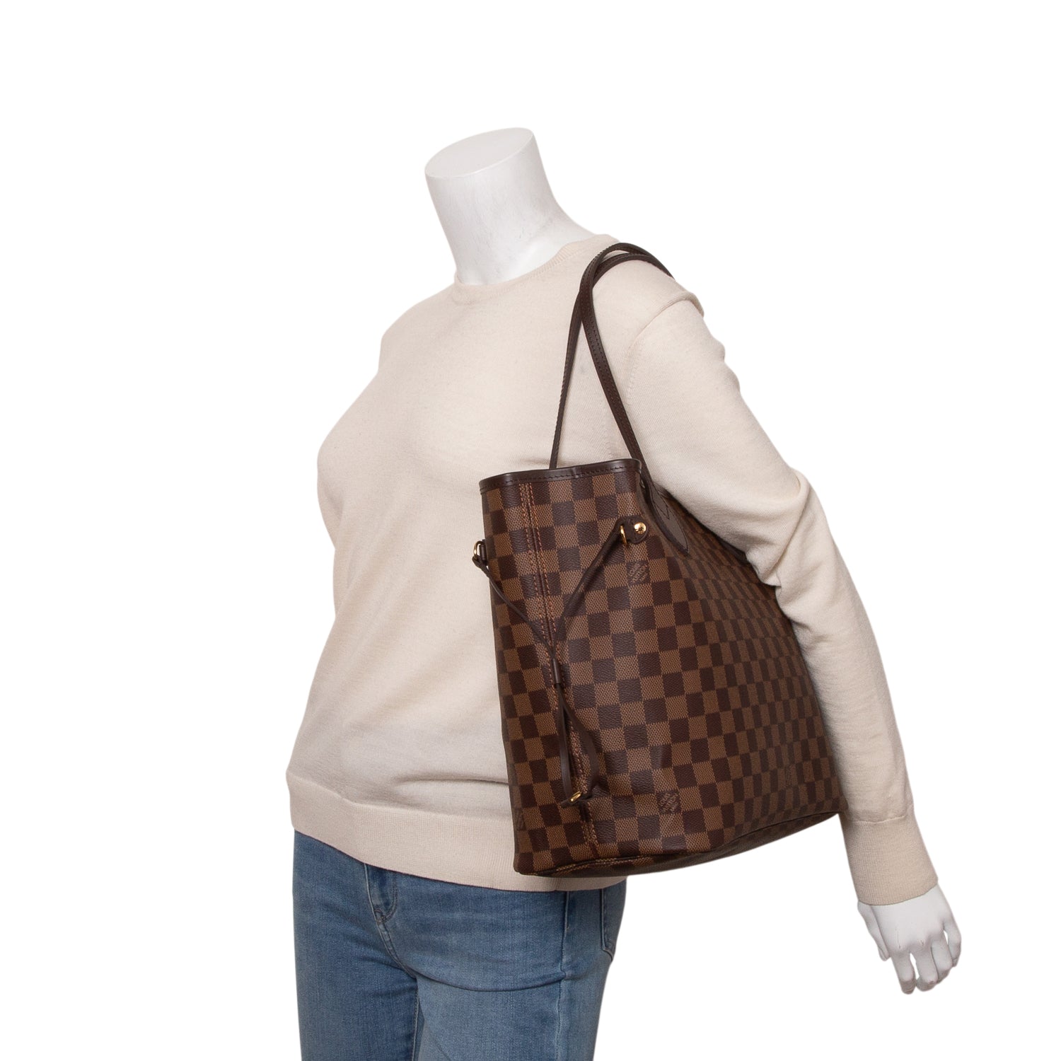 Louis Vuitton Damier Ebene Neverfull MM w/ Box & Pouch