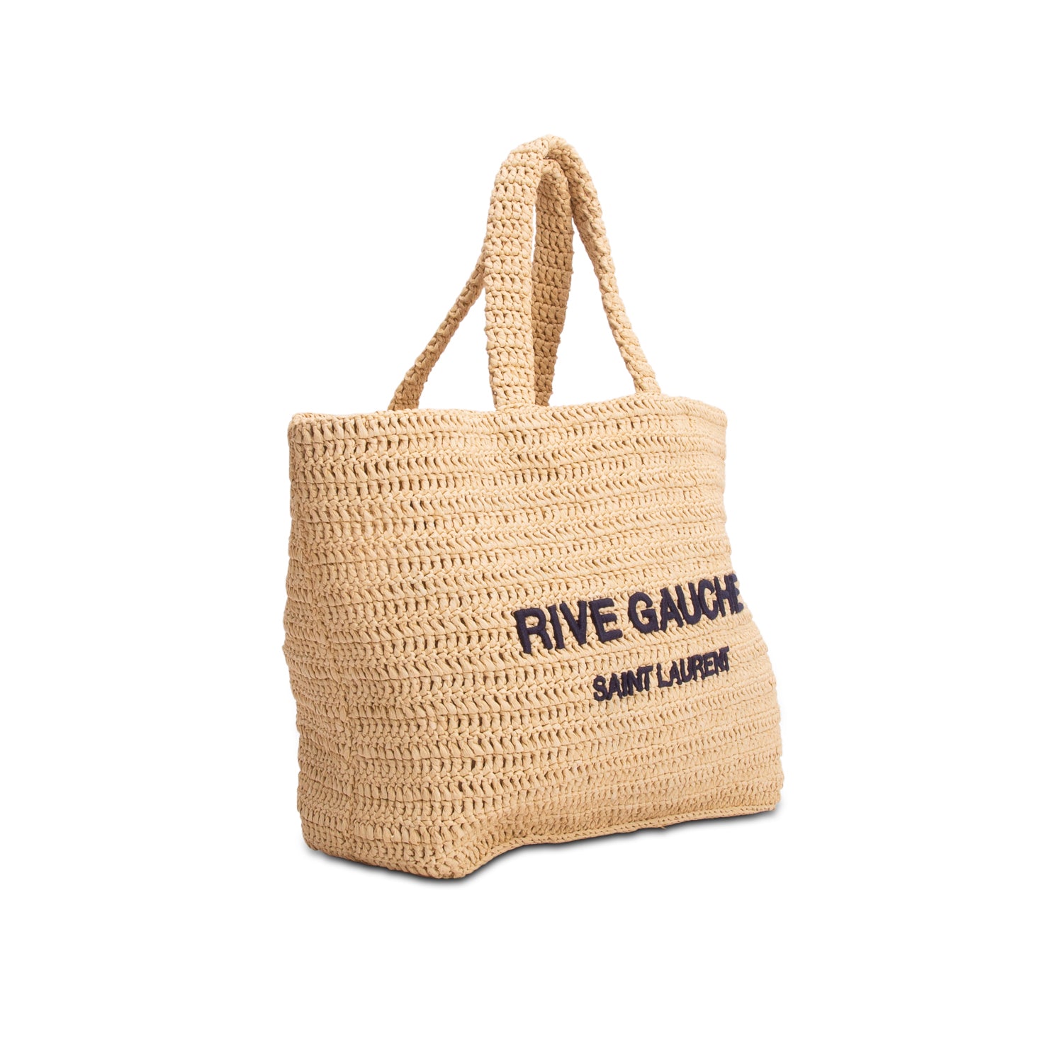 Saint Laurent 2023 Raffia Rive Gauche Tote Bag