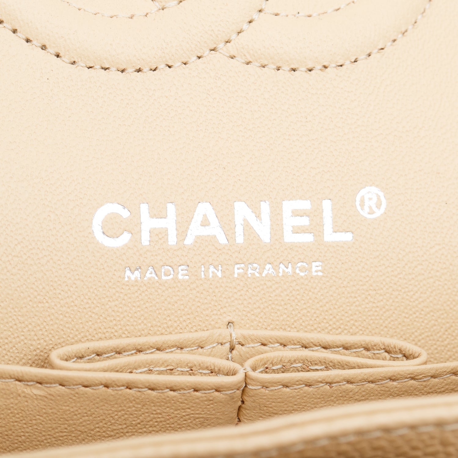 Chanel 2024 Beige Quilted Caviar Leather Classic Small Double Flap Bag w/ Receipt