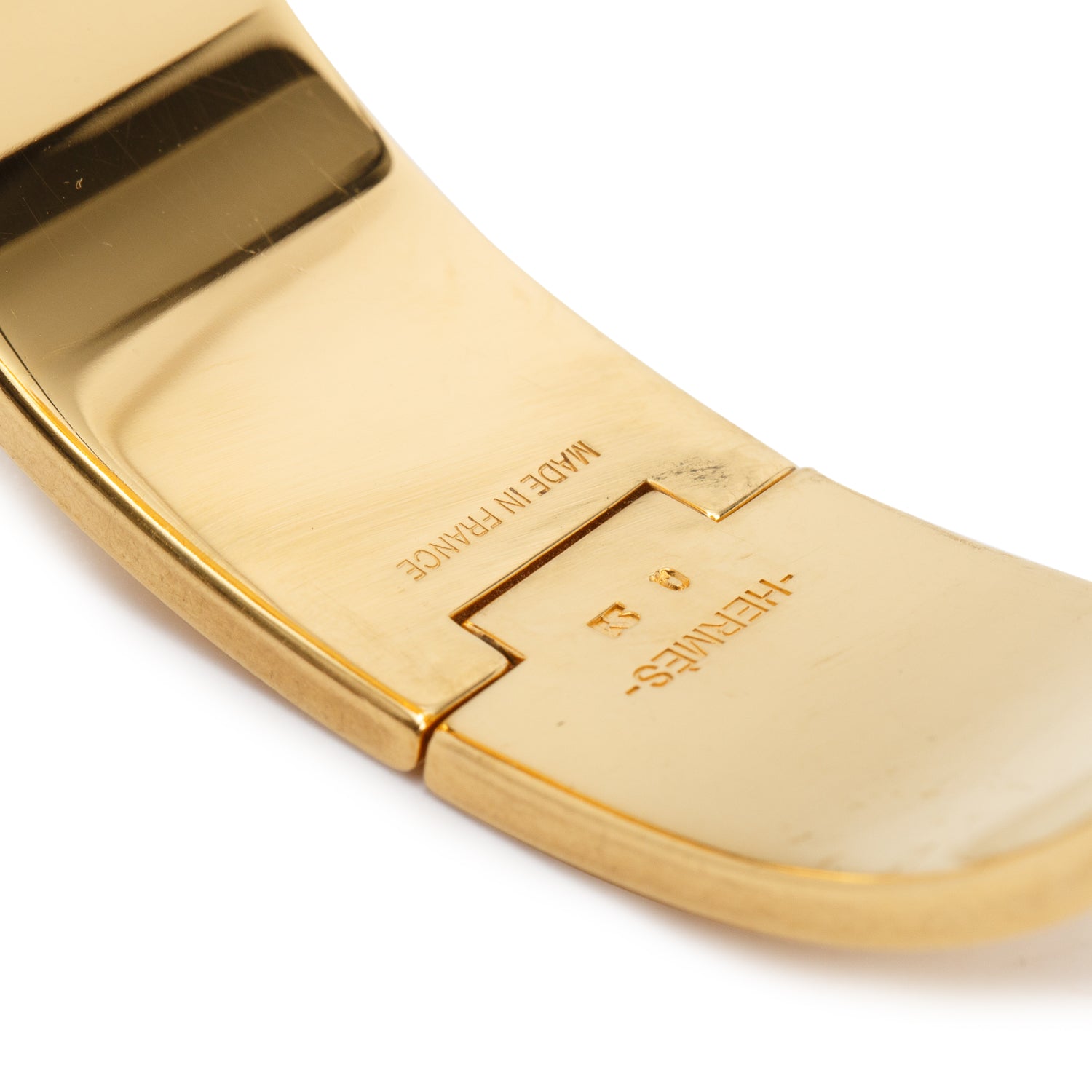 Hermes Gold-Plated Yellow Enamel Clic Clac H Bracelet w/ Box