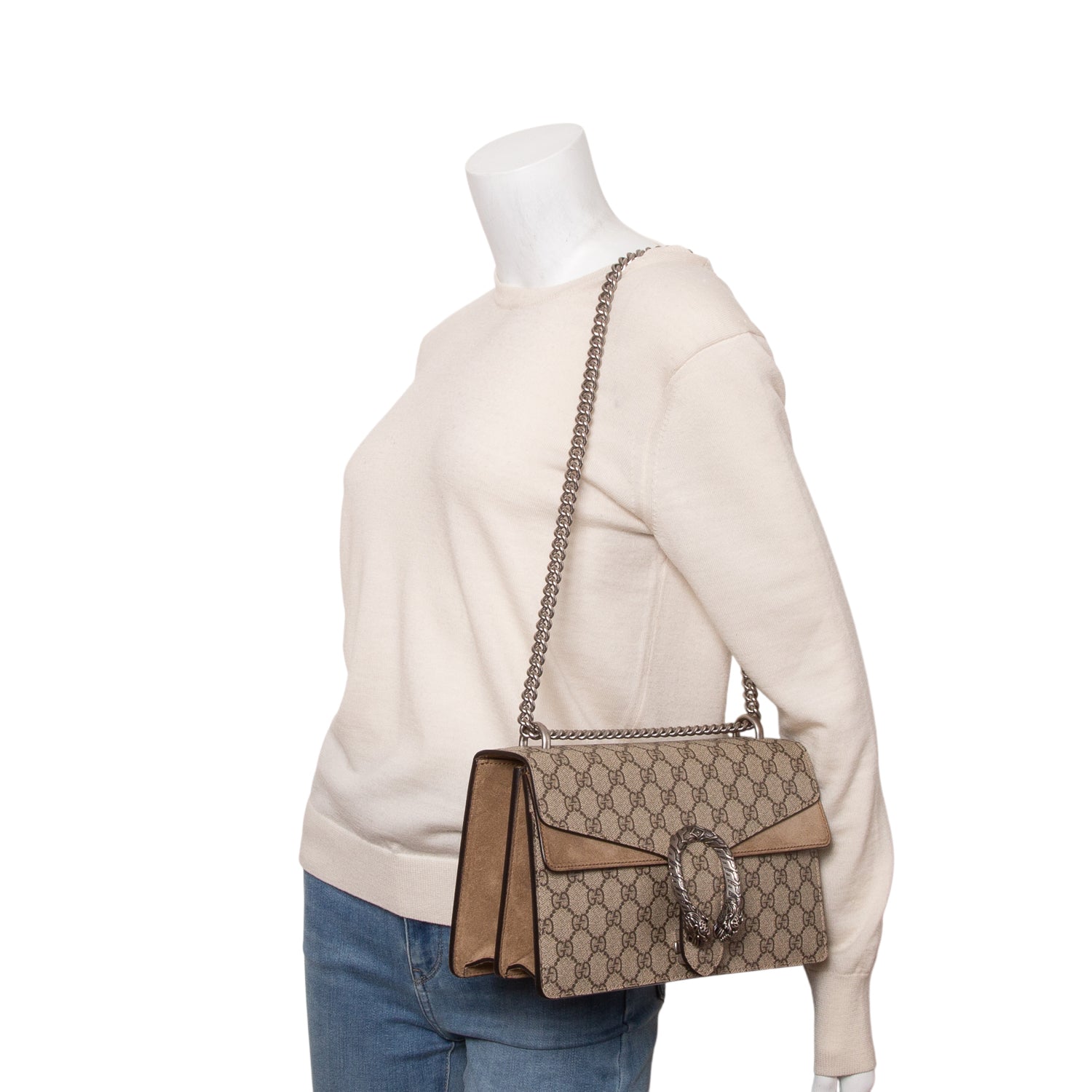 Gucci GG Supreme Monogram Medium Dionysus Shoulder Bag w/ Box