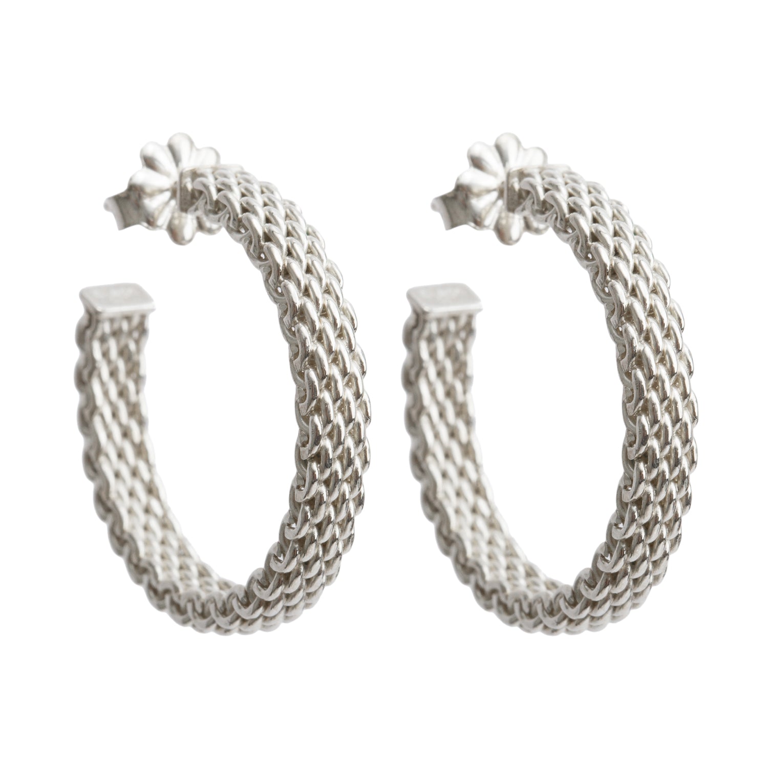 Tiffany & Co. Sterling Silver Somerset Medium Hoop Earrings