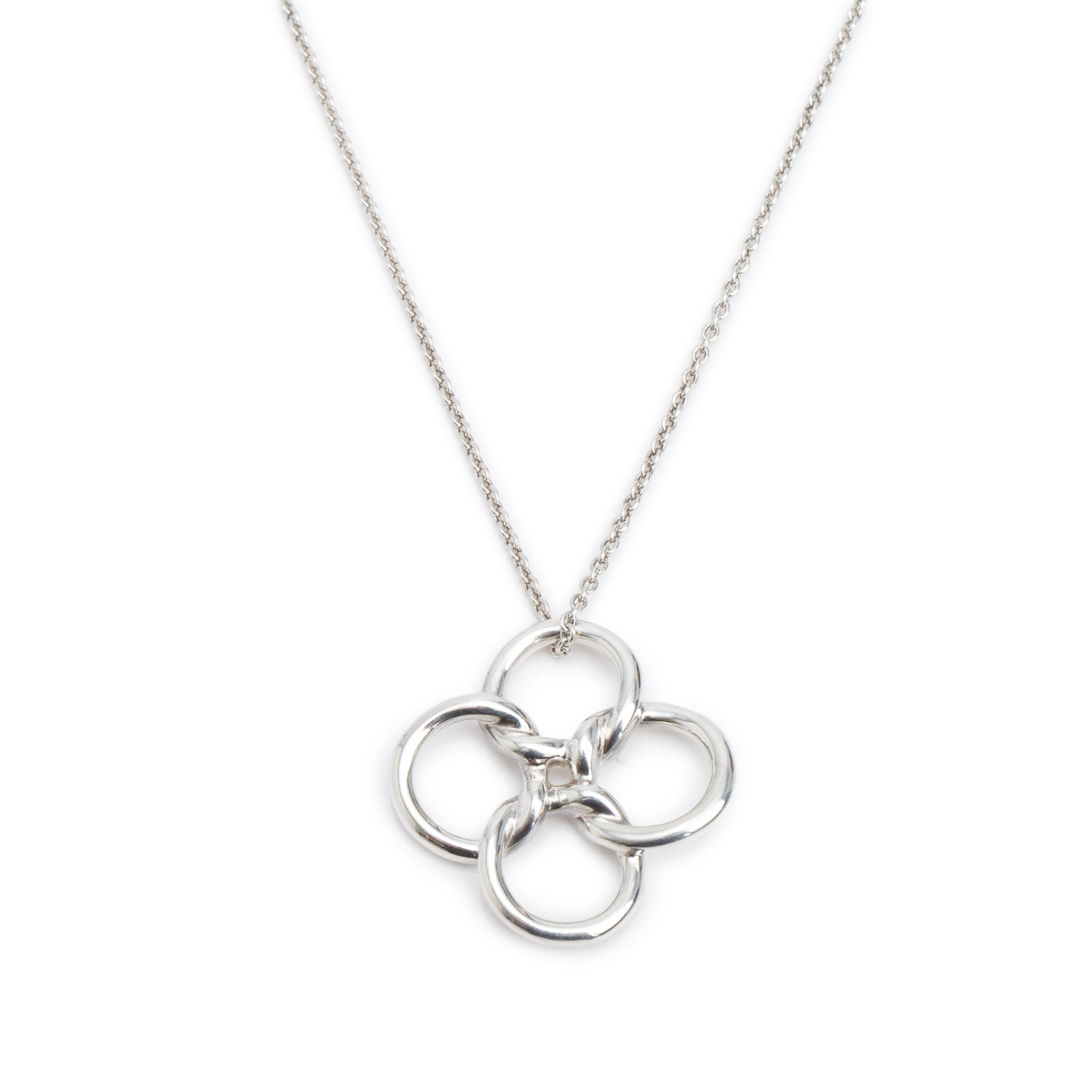 Tiffany & Co. Elsa Peretti Sterling Silver Quadrifoglio Pendant Necklace