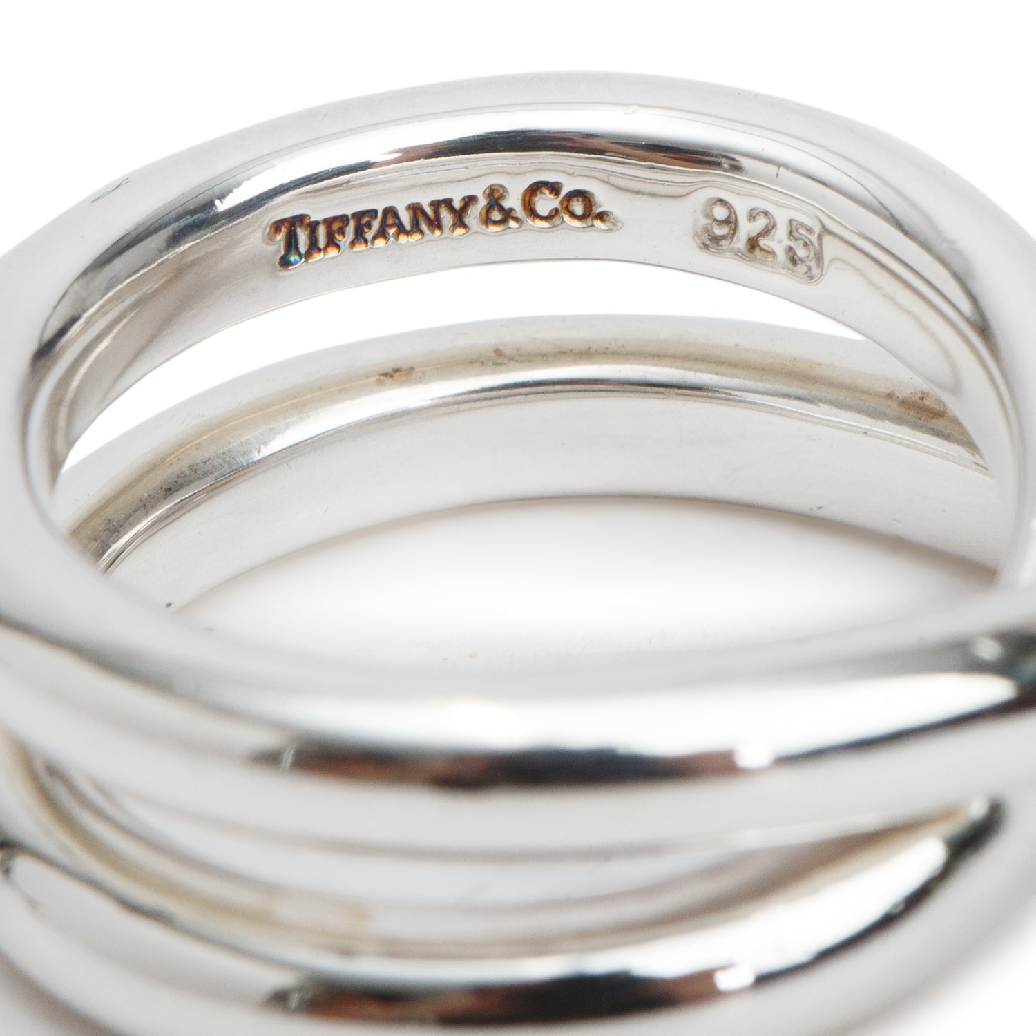Tiffany & Co. Paloma Picasso Sterling Silver Le Cercle Cross Over Band Ring, Size 5.25