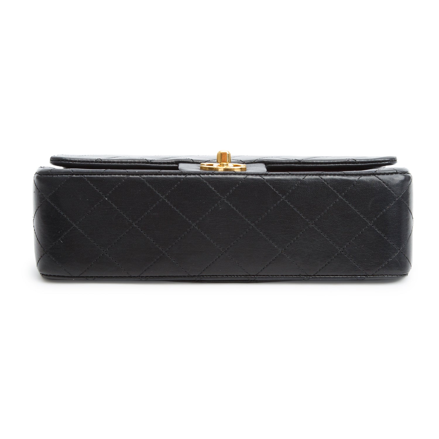 Chanel Vintage Black Lambskin Classic Small Double Flap Bag w/ Authenticity Card