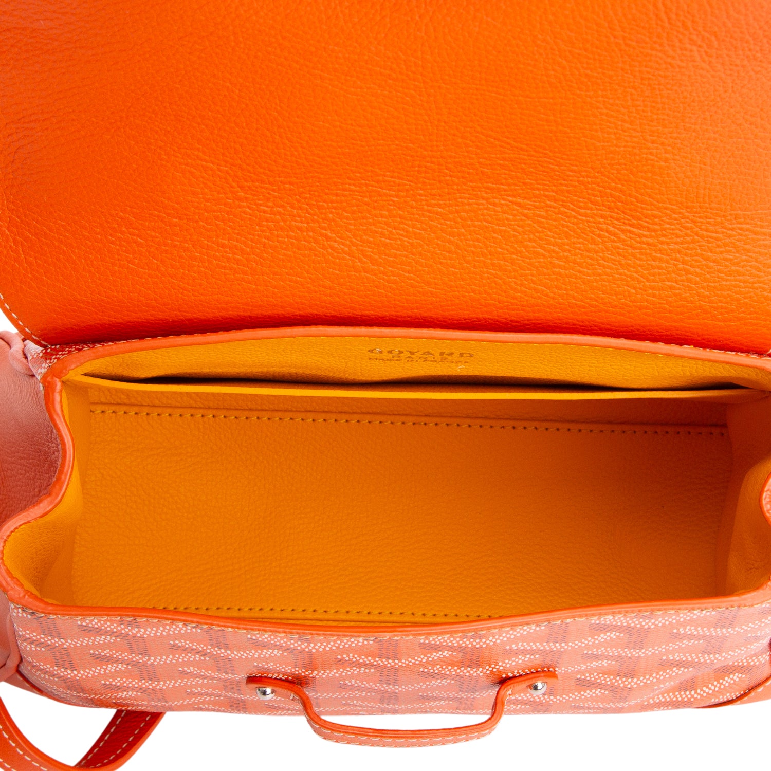 Goyard 2023 Orange Leather & Goyardine Canvas Saigon Souple Mini Bag w/ Box & Strap