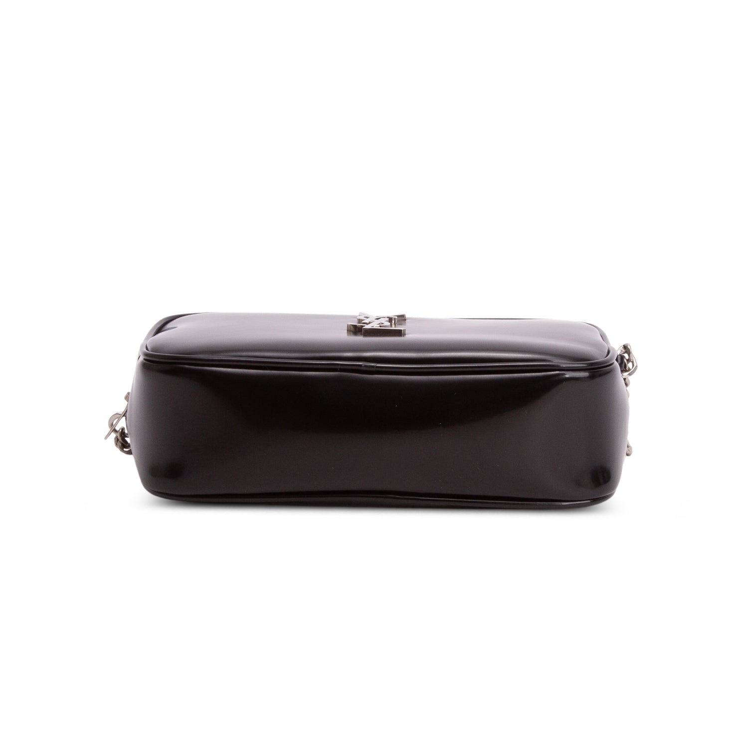 Saint Laurent 2023 Black Shiny Calfskin Monogram Mini Lou Camera Bag w/ Box