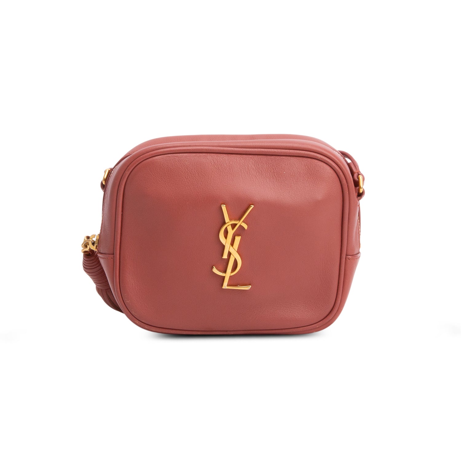 Saint Laurent Pink Lambskin Leather Monogram Blogger Bag w/ Box