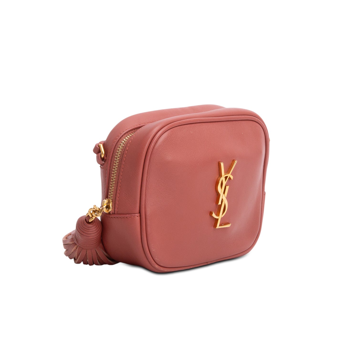 Saint Laurent Pink Lambskin Leather Monogram Blogger Bag w/ Box