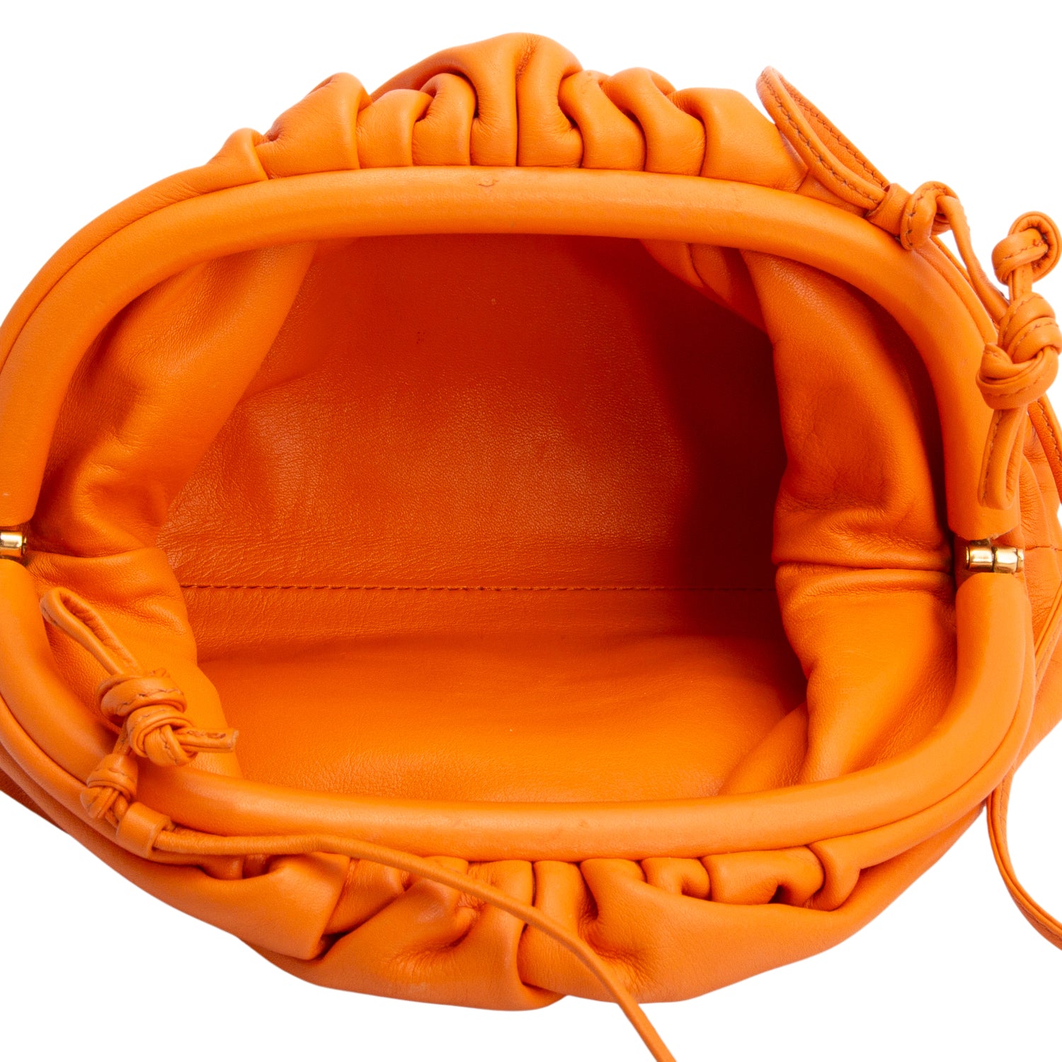 Bottega Veneta Orange Nappa The Mini Pouch