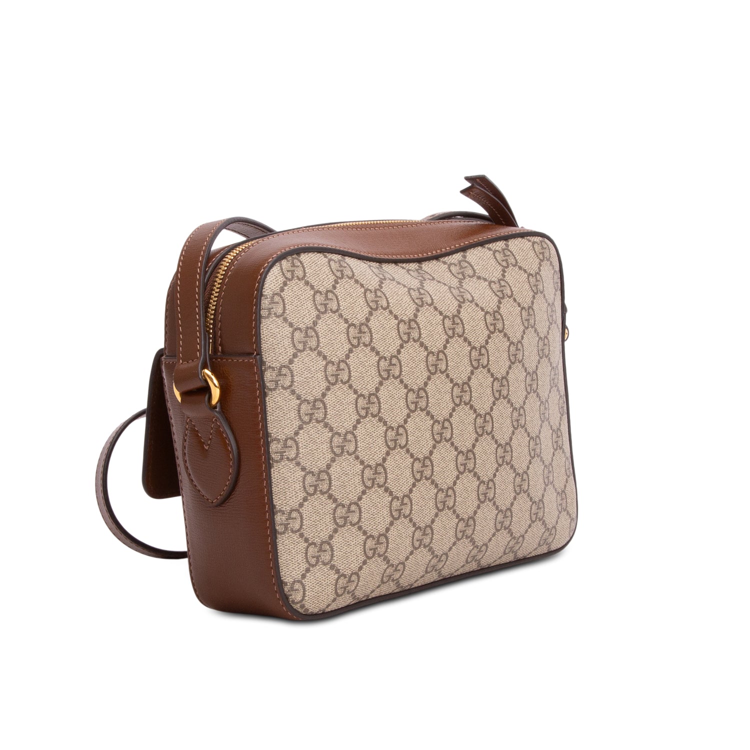 Gucci Brown GG Supreme Monogram Small Horsebit 1955 Shoulder Bag