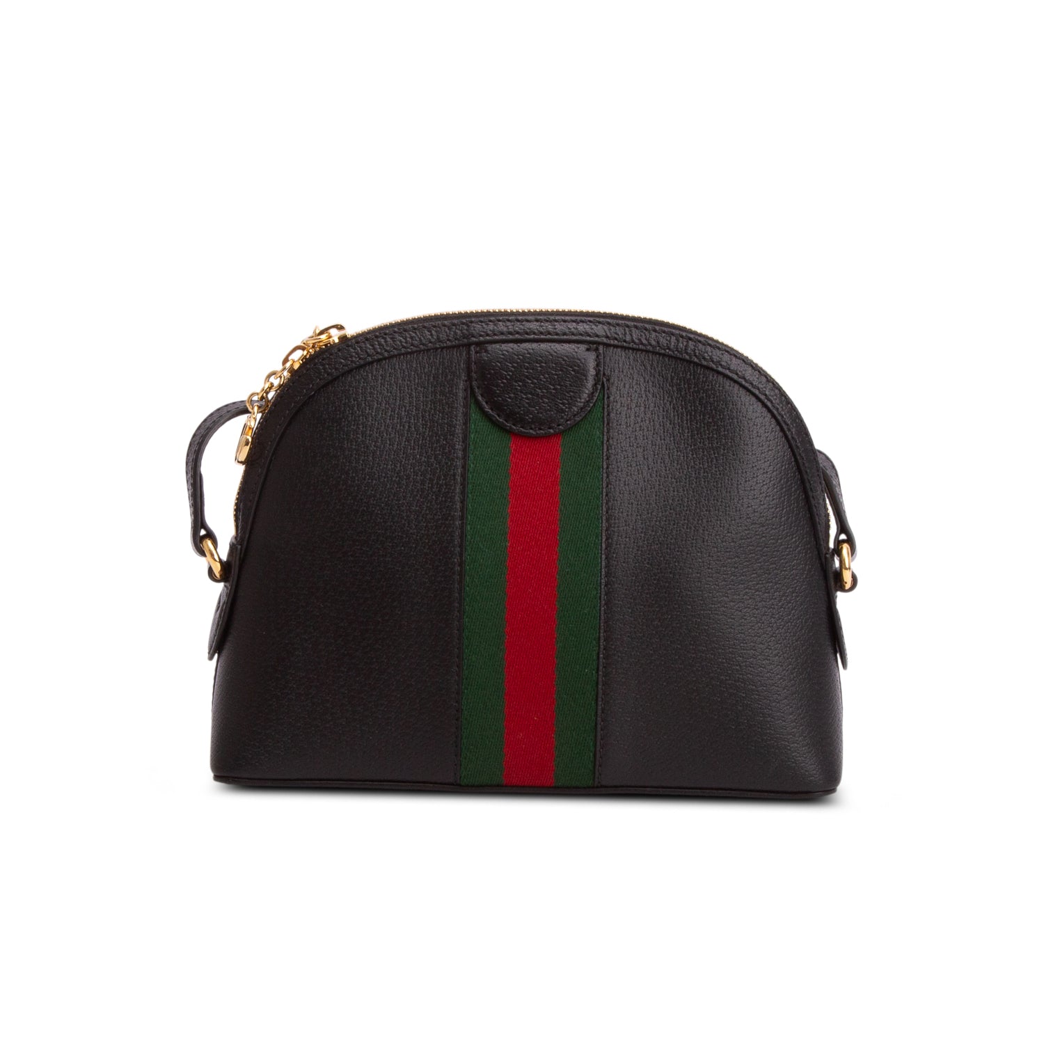Gucci Black Dollar Calfskin Web Small Ophidia Dome Crossbody Bag