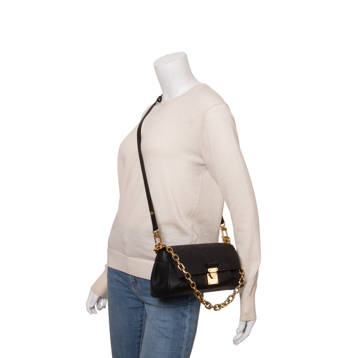 Louis Vuitton Black Empreinte Monogram Giant Favorite w/ Box & Straps