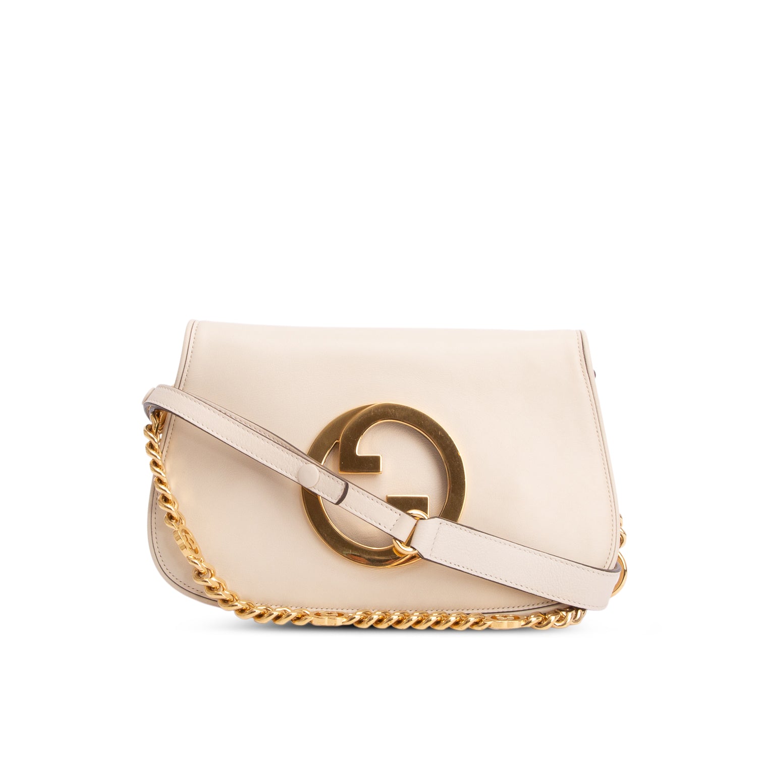 Gucci Cream Calfskin Leather Blondie Shoulder Bag w/ Straps