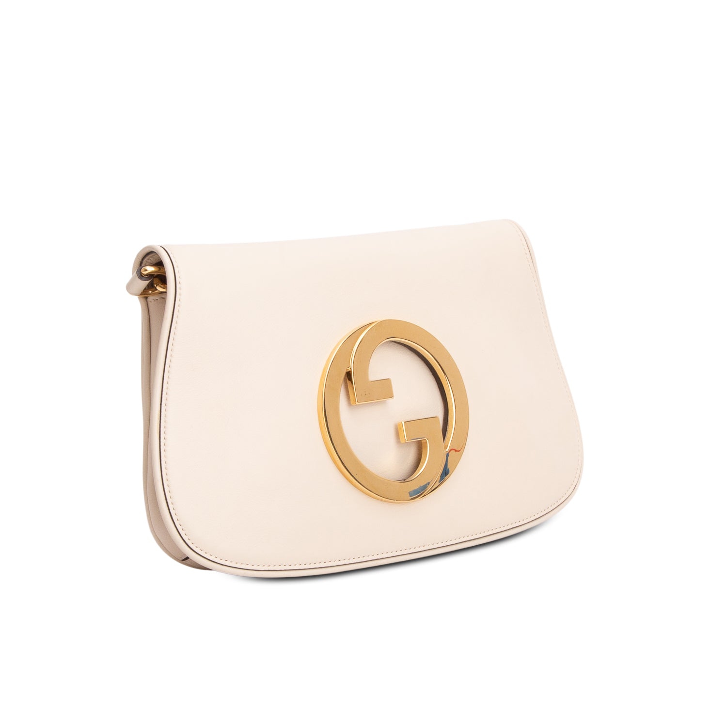 Gucci Cream Calfskin Leather Blondie Shoulder Bag w/ Straps