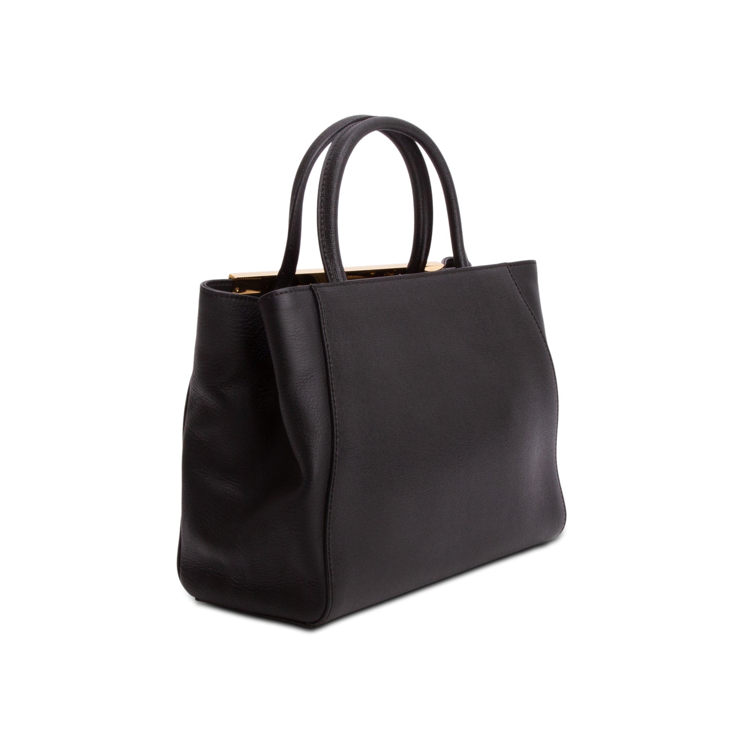 Fendi Black Vitello Elite Petite 2Jours Tote w/ Strap