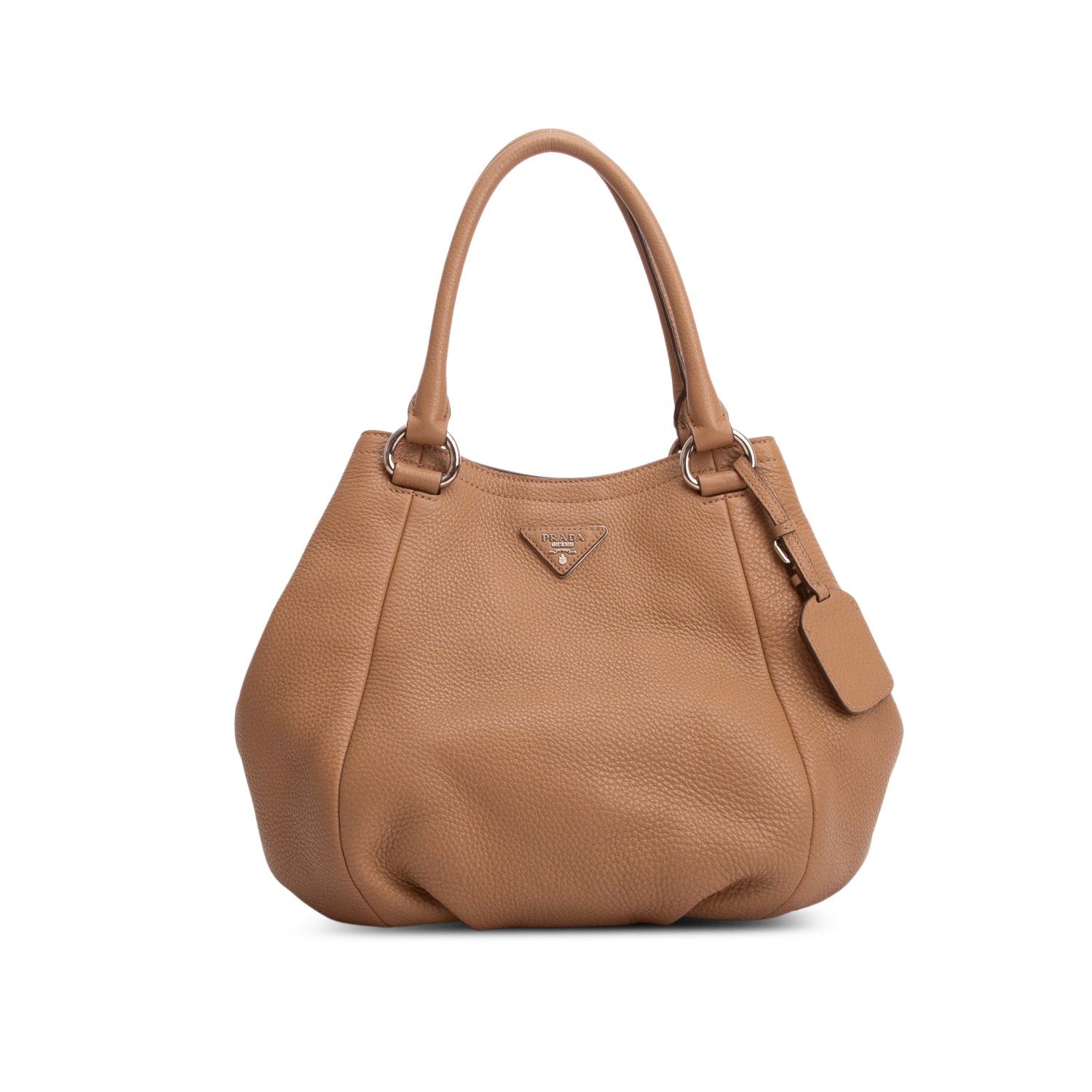 Prada Brown Vitello Daino Tote w/ Strap