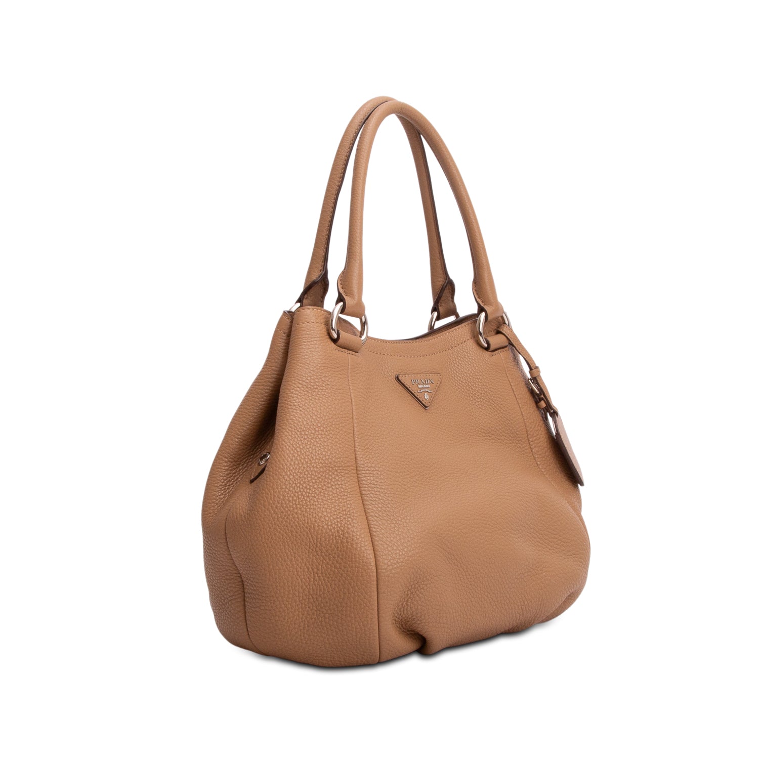 Prada Brown Vitello Daino Tote w/ Strap
