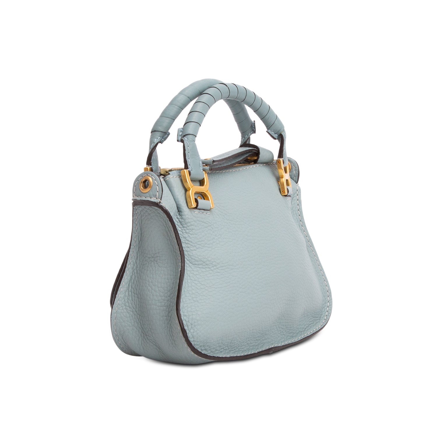 Chloe 2020 Blue Calfskin Mini Marcie Satchel w/ Strap