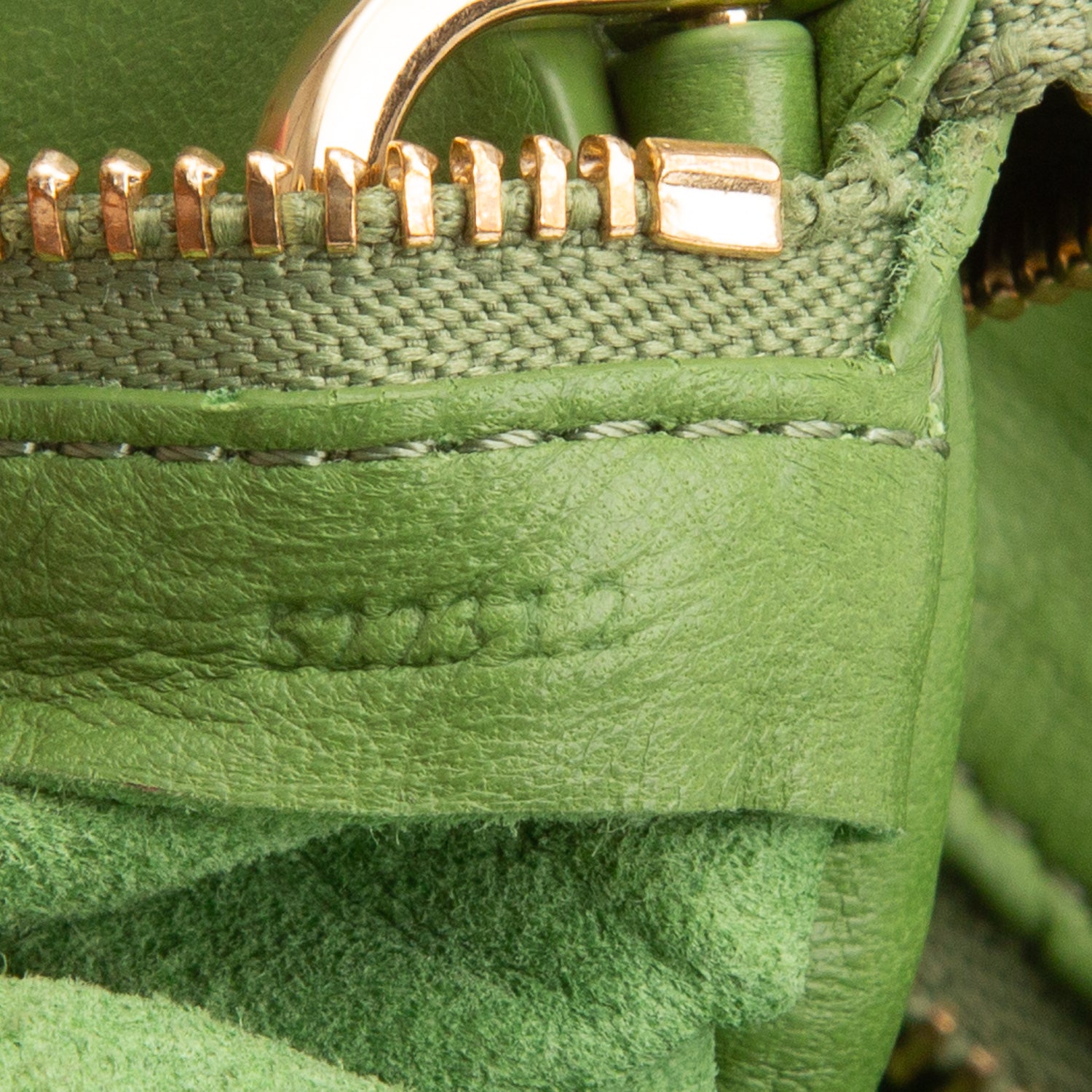 Loewe Green Lambskin Pleated Bracelet Pouch Shoulder Bag