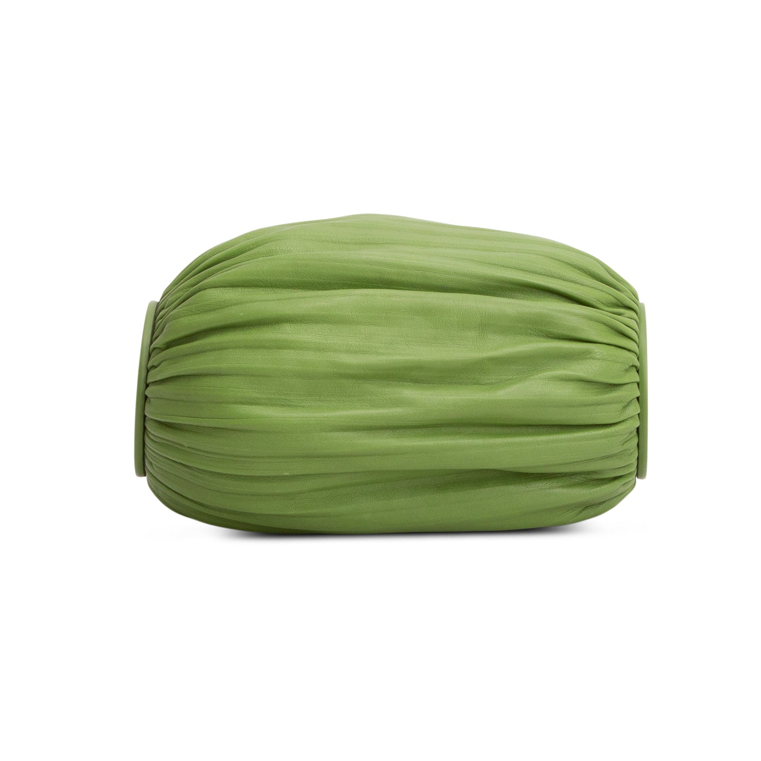Loewe Green Lambskin Pleated Bracelet Pouch Shoulder Bag