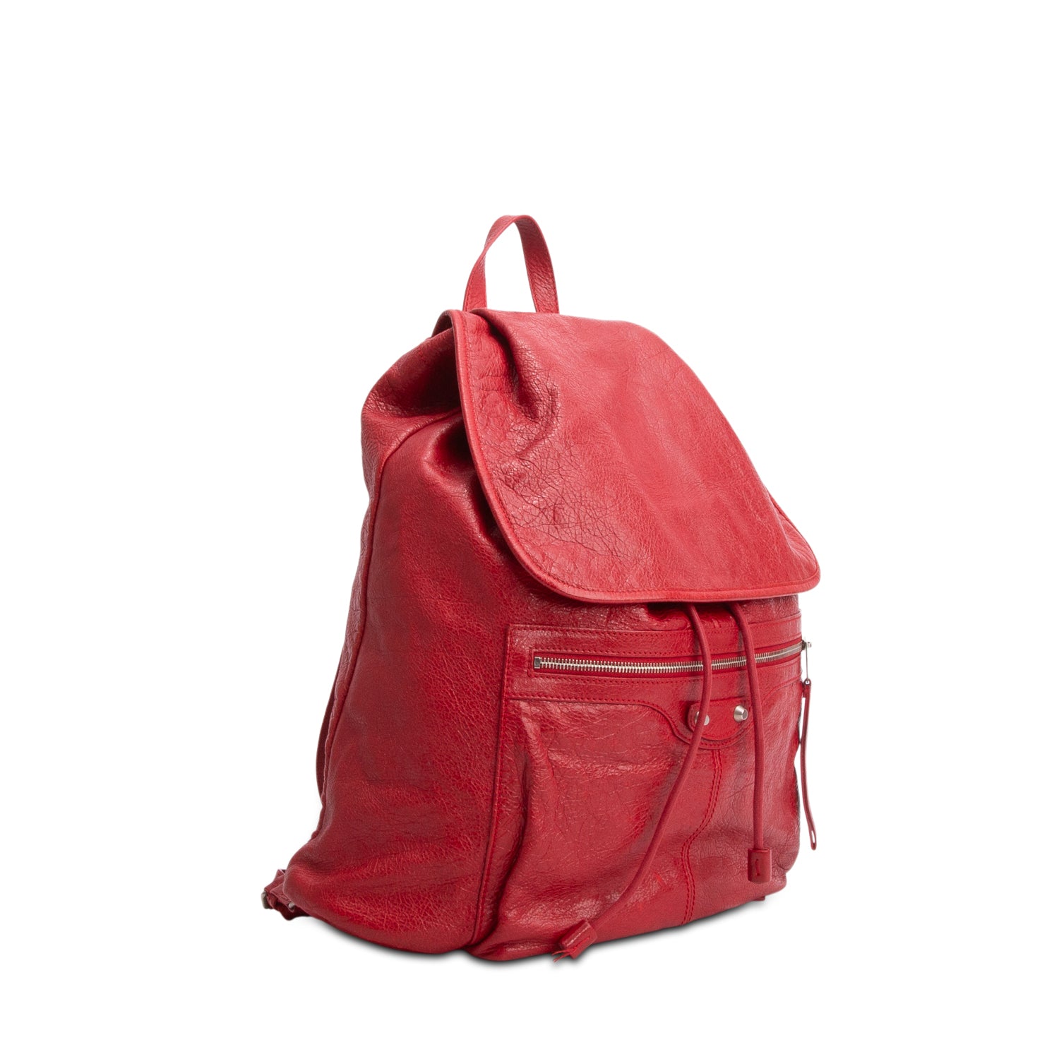 Balenciaga Red Agneau Classic Hardware S Traveler Backpack