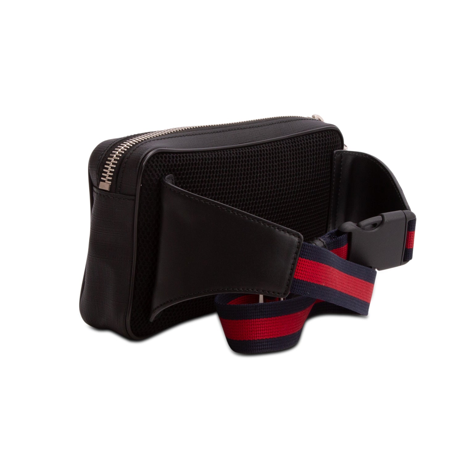 Gucci Black Soft GG Supreme Monogram Web Belt Bag