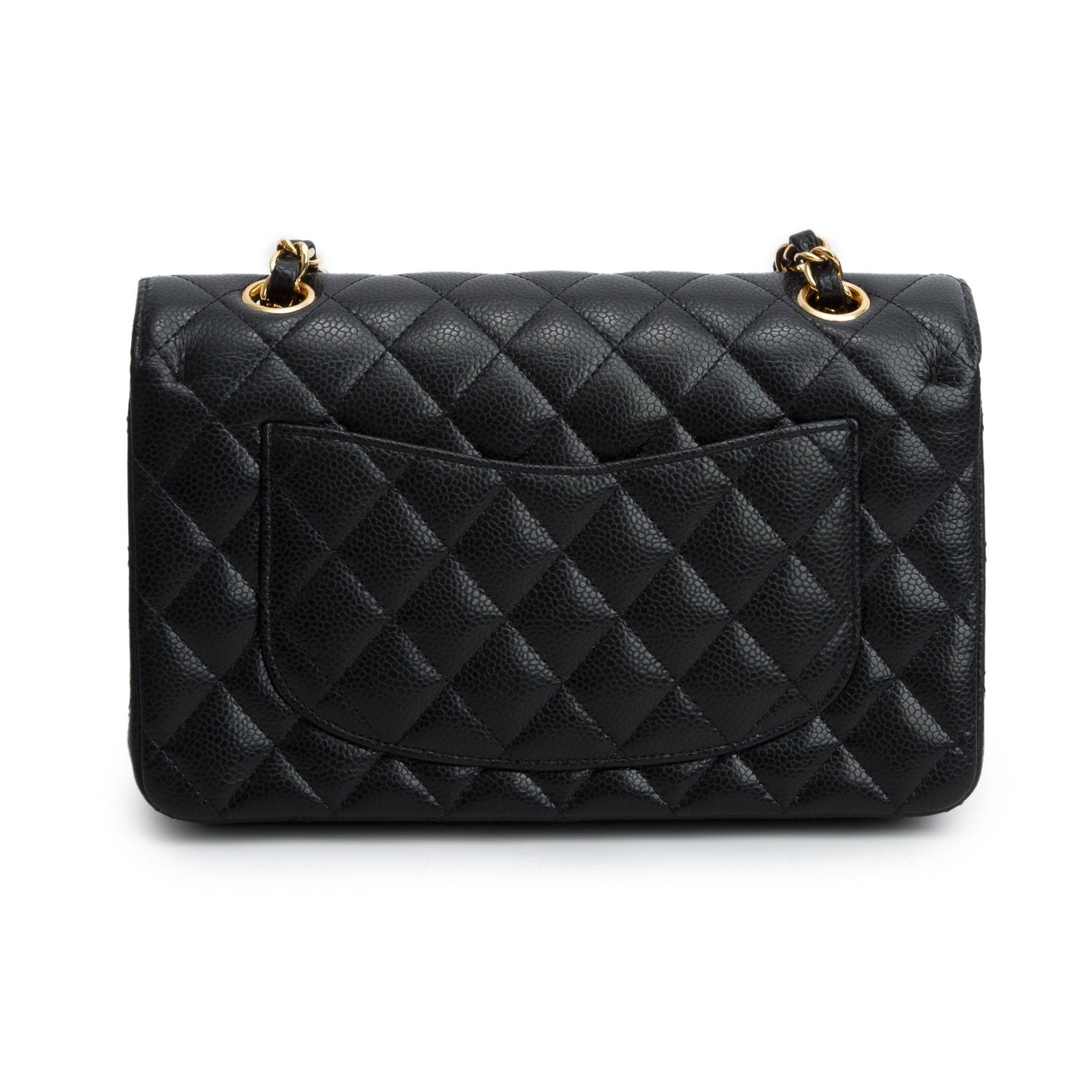 Chanel 2022 Black Quilted Caviar Leather Classic Small Double Flap Bag w/ Box & Receipt