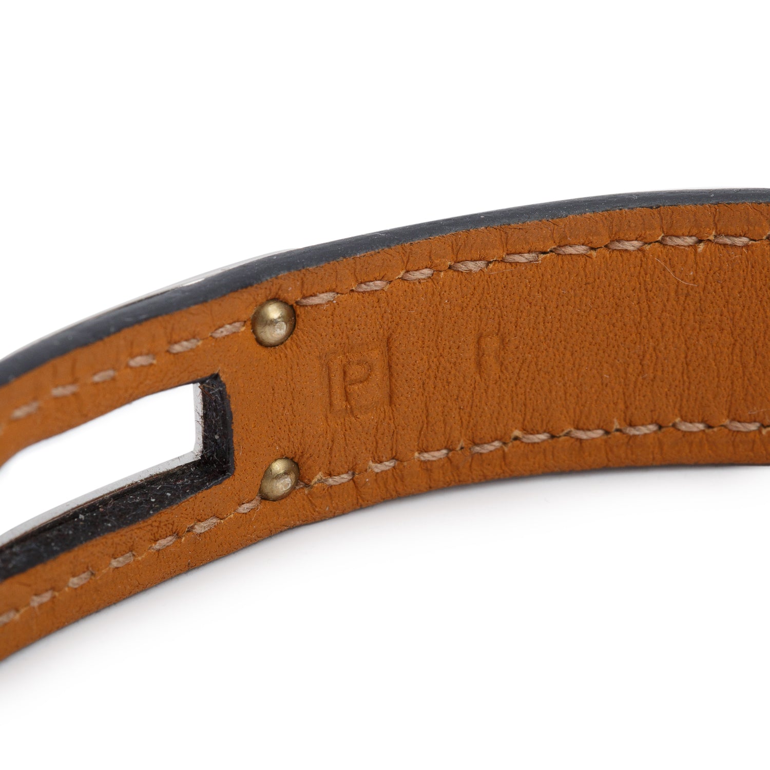 Hermes Palladium Plated Black Leather Mini Kelly Double Tour Bracelet, Size S