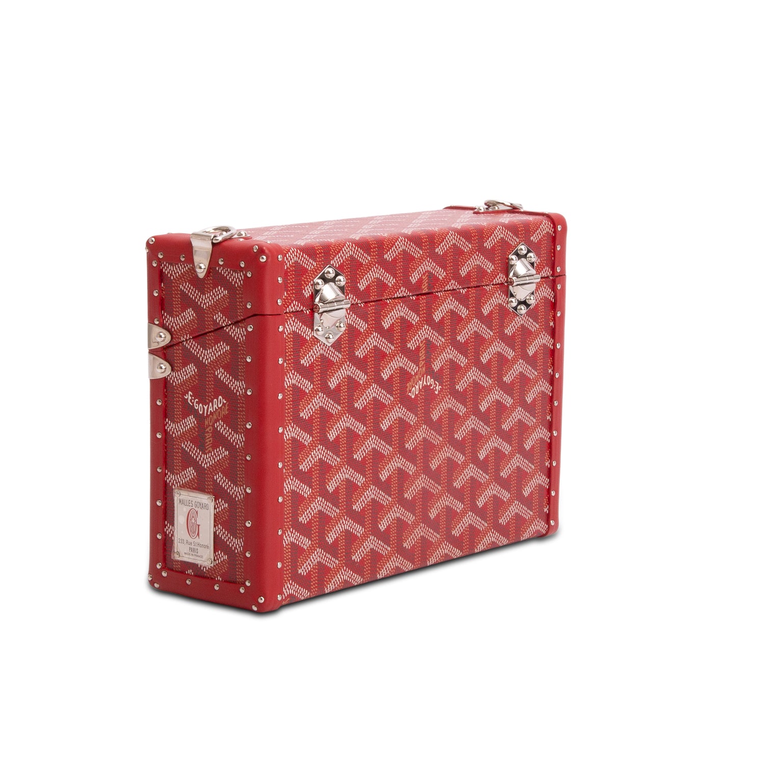 Goyard 2023 Red Goyardine Cassette Trunk