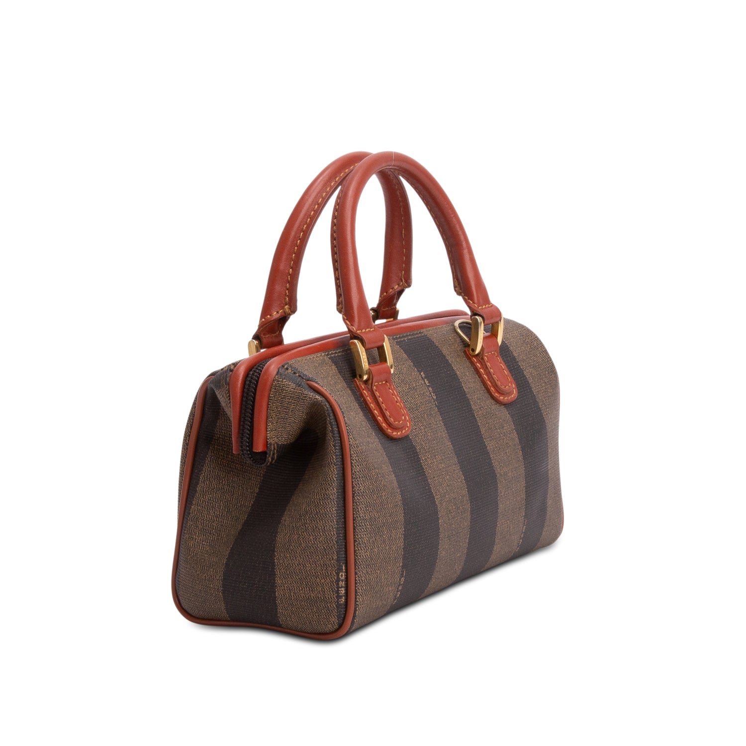 Fendi Vintage Stripe Pequin Mini Boston Bag