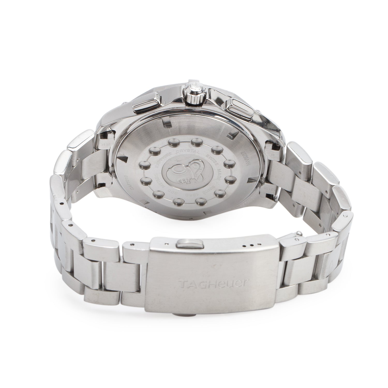Tag Heuer Stainless Steel Aquaracer 43 mm Chronograph Quartz Digital Watch Black Dial CAF1010