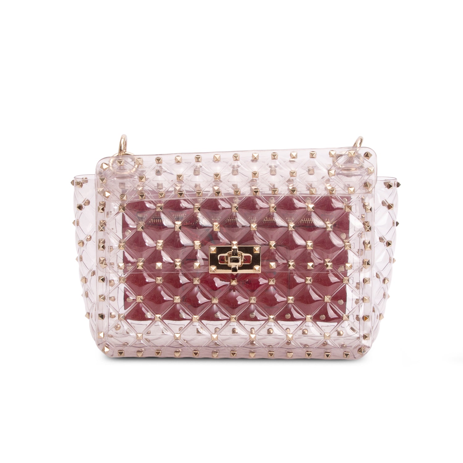 Valentino PVC Medium Rockstud Spike Shoulder Bag w/ Chain