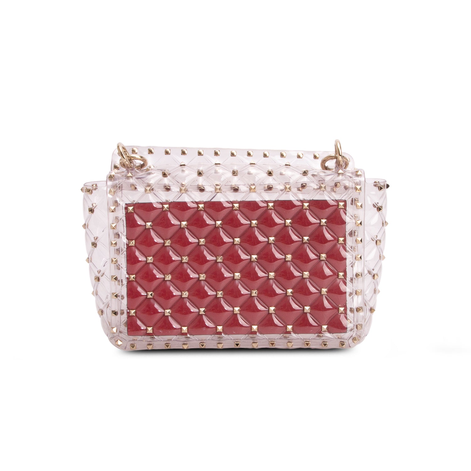 Valentino PVC Medium Rockstud Spike Shoulder Bag w/ Chain
