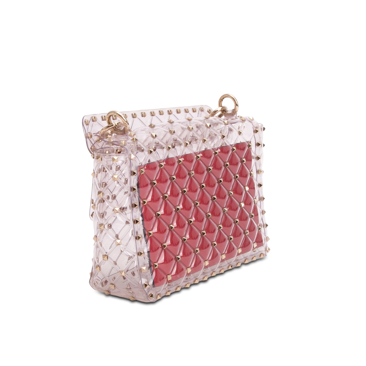 Valentino PVC Medium Rockstud Spike Shoulder Bag w/ Chain