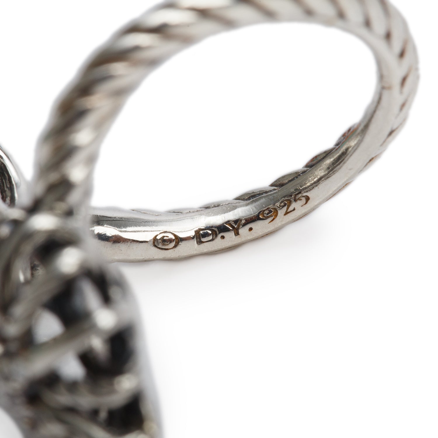 David Yurman Sterling Silver Diamond Starburst Bypass Ring, Size 4