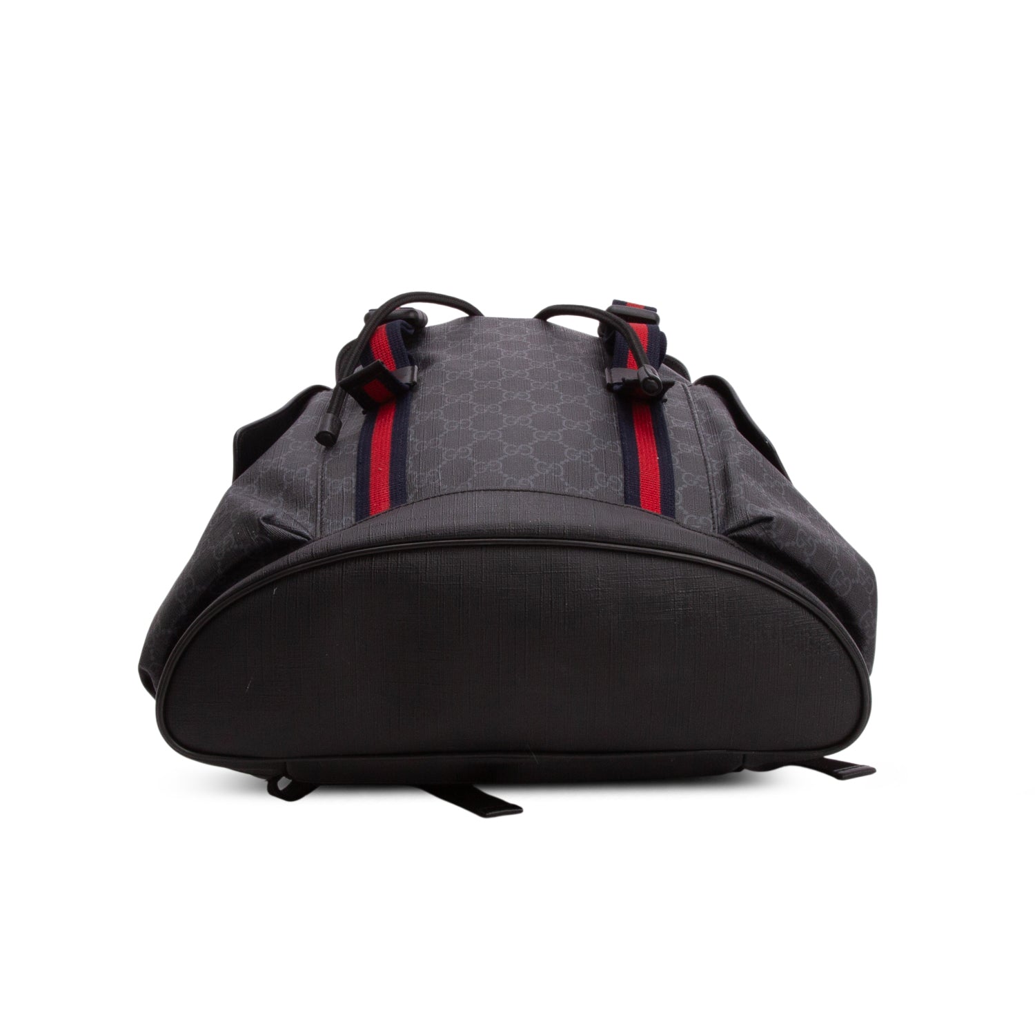 Gucci Soft GG Supreme Monogram Appia Calfskin Web Double Buckle Backpack