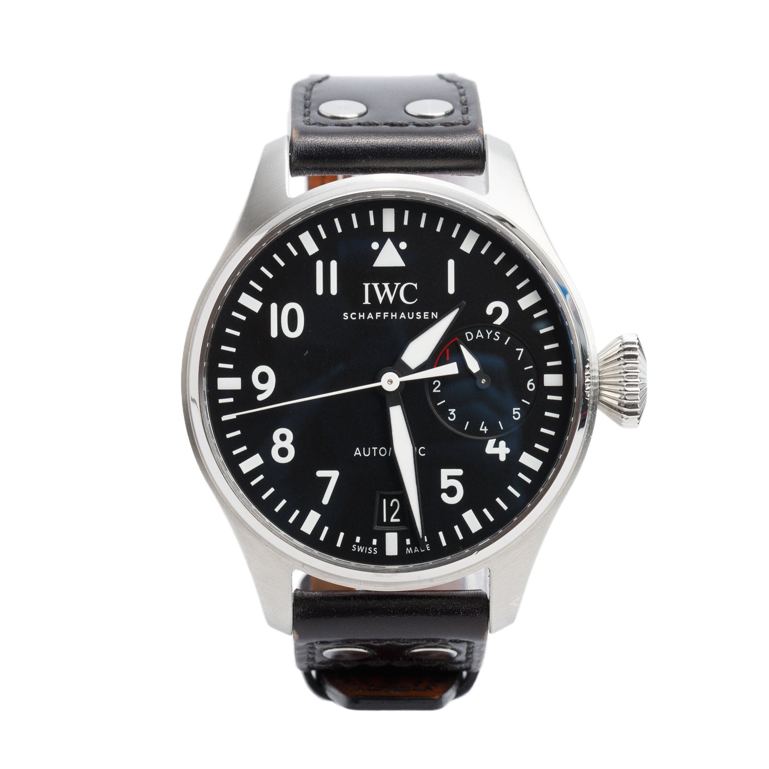 IWC Stainless Steel Big Pilot 46 MM Automatic Watch Back Dial IW500912 w/ Box