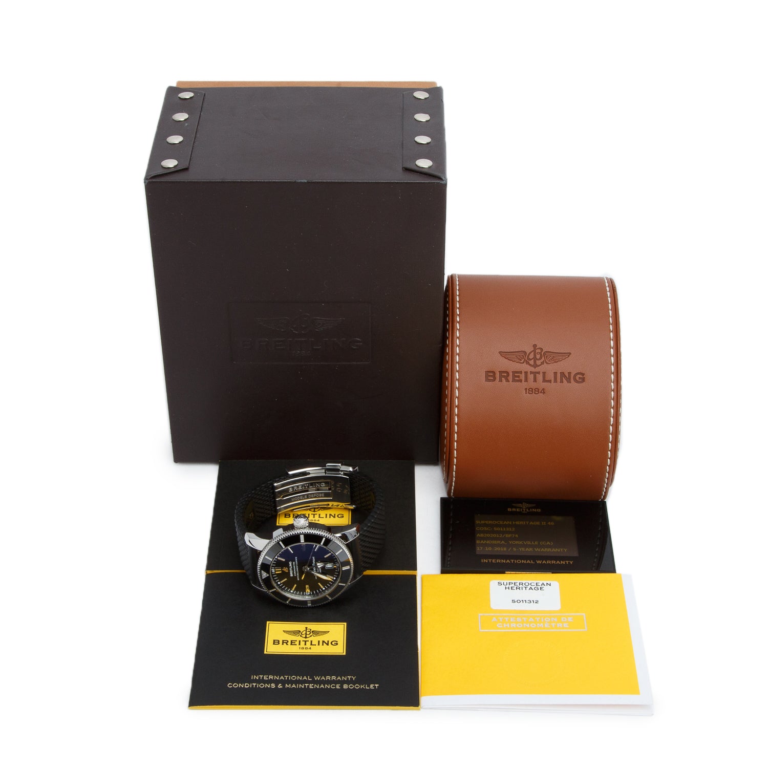 Breitling Stainless Steel Superocean Heritage B20 46 MM Automatic Watch Black Dial AB2020 w/ Box & Papers