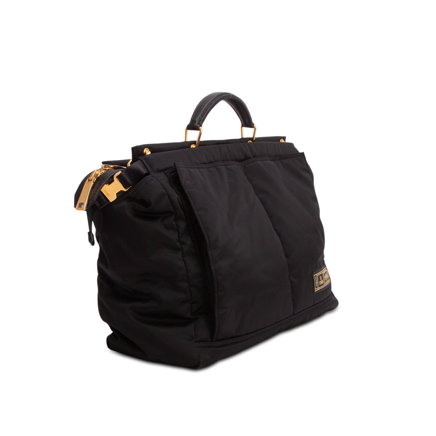 Fendi x Porter Black Nylon Peekaboo Briefcase w/ Strap