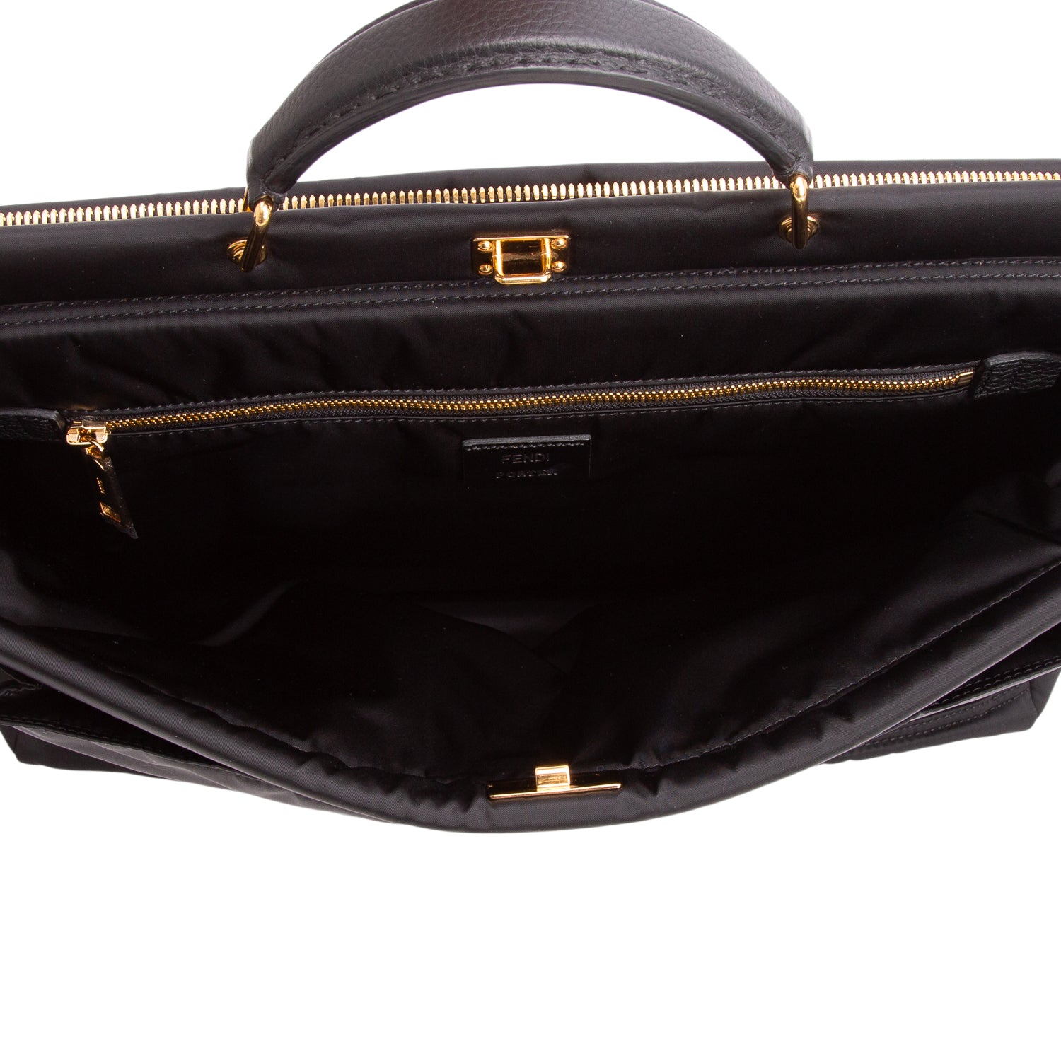 Fendi x Porter Black Nylon Peekaboo Briefcase w/ Strap