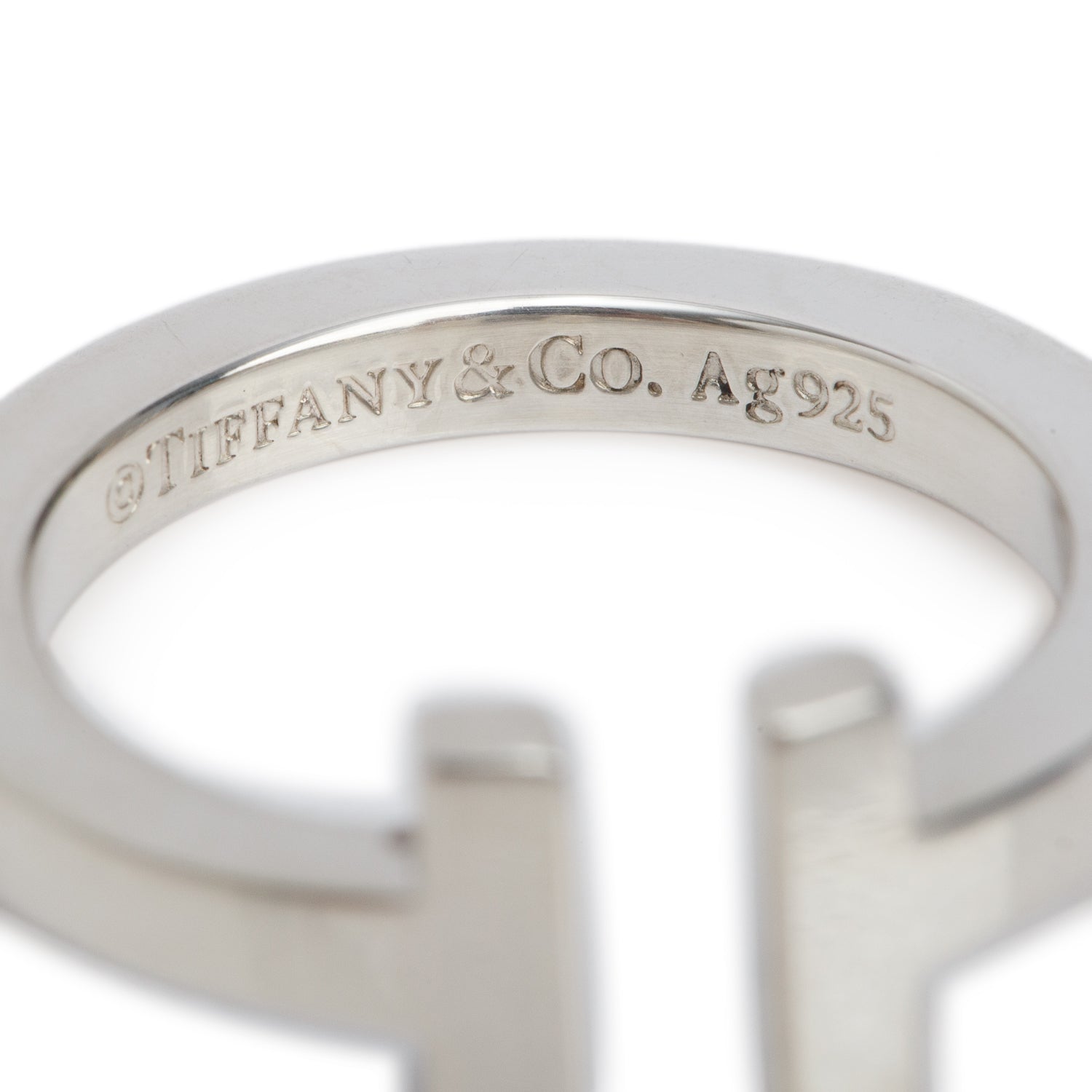 Tiffany & Co. Sterling Silver T Square Ring, Size 5.75