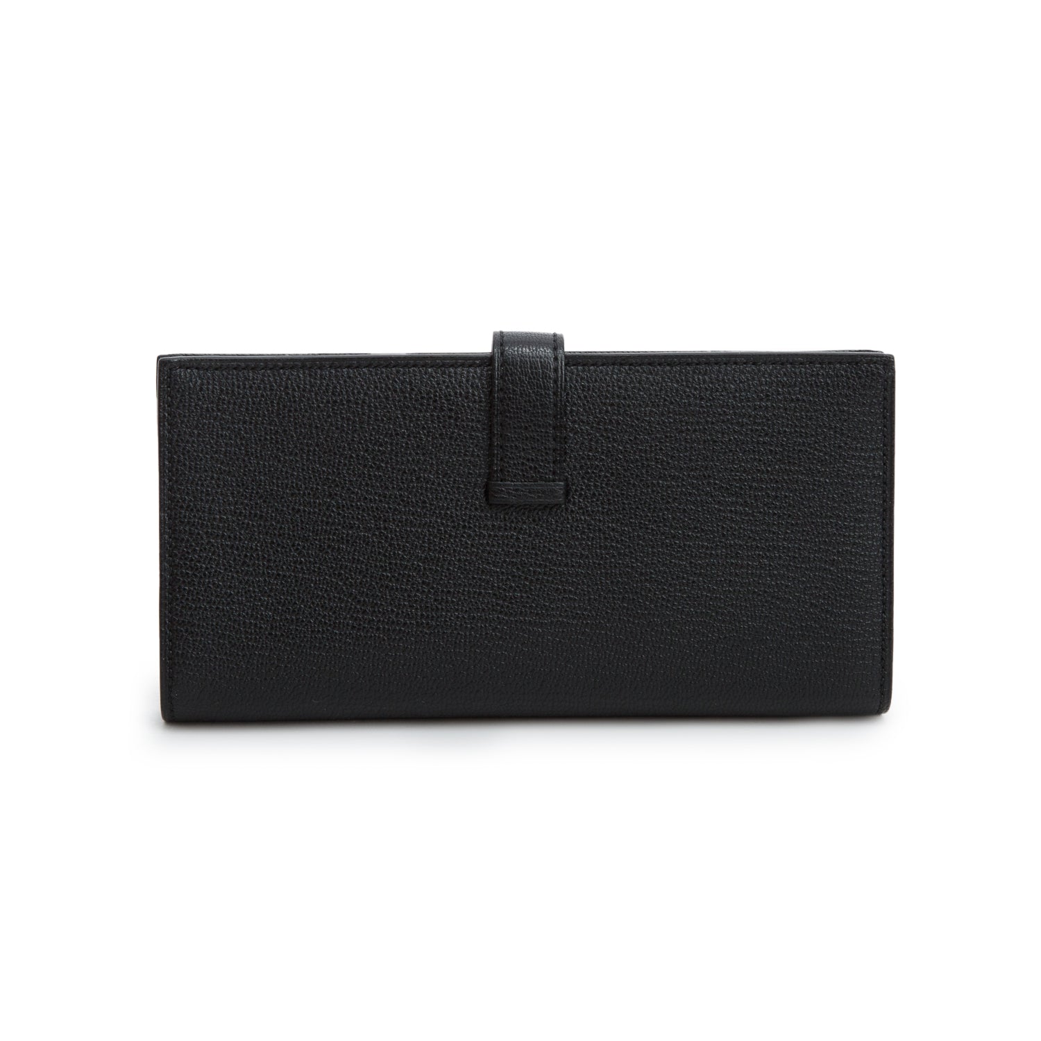 Hermes Noir Chevre Mysore Leather Bearn Gusset Wallet w/ Box
